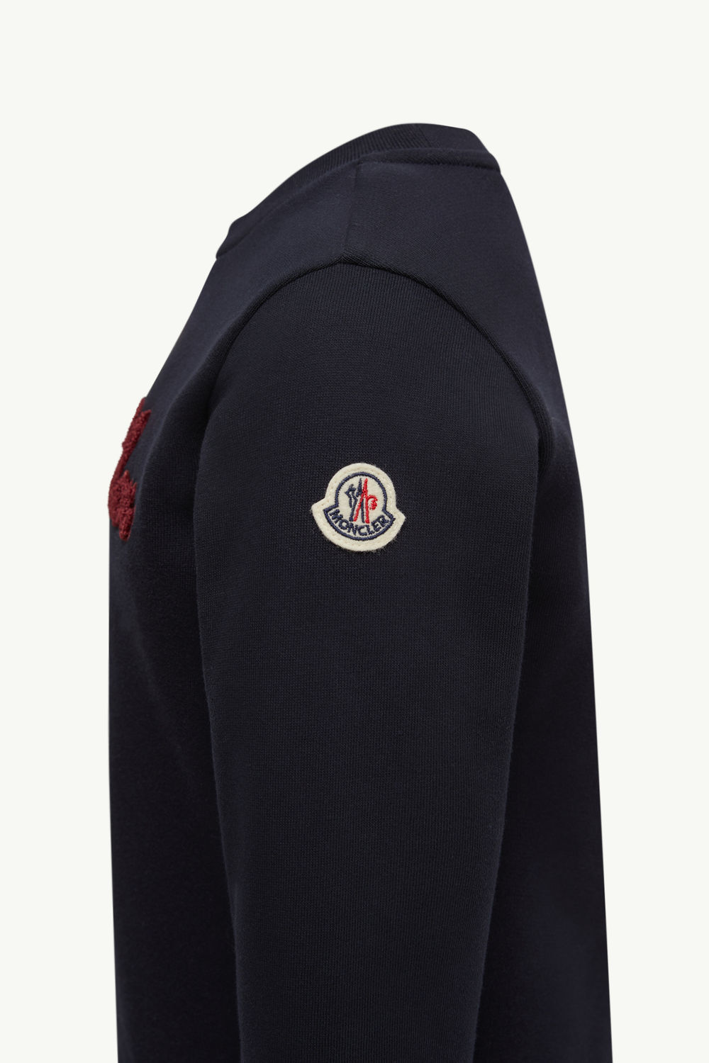 Teddy Logo Cotton Sweatshirt Boy Navy Blue Moncler 1