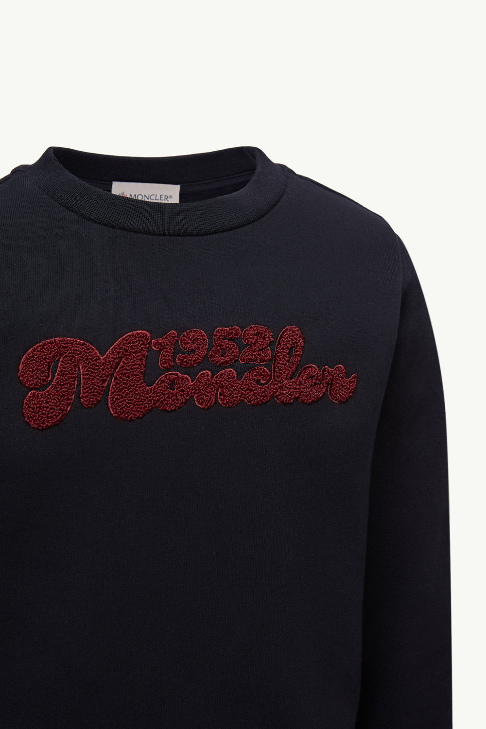 Teddy Logo Cotton Sweatshirt Boy Navy Blue Moncler 3