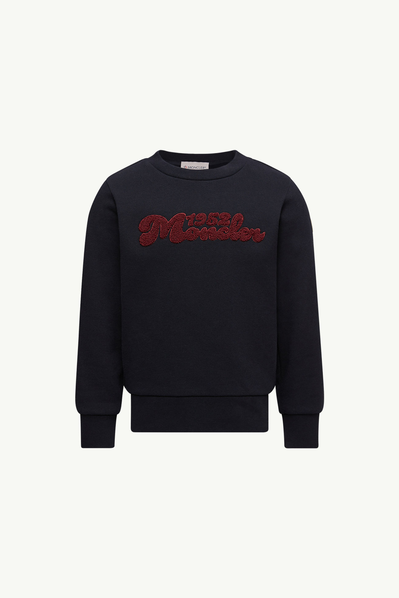 Sweatshirt aus Baumwolle mit Teddy-Logo Jungen Navyblau Moncler 0