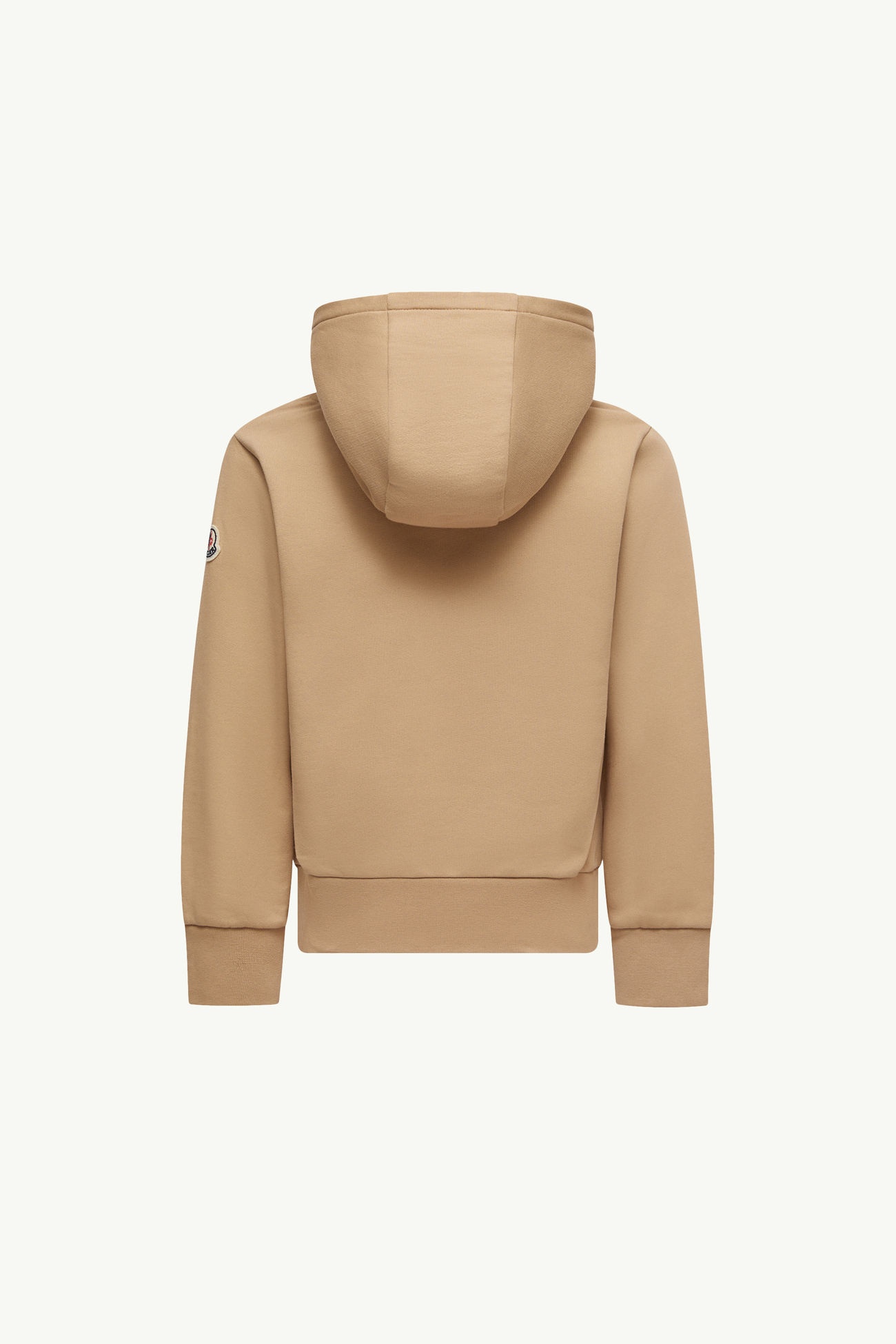 Sudadera de algodón con capucha y logotipo efecto peluche Niño Beige Moncler 3