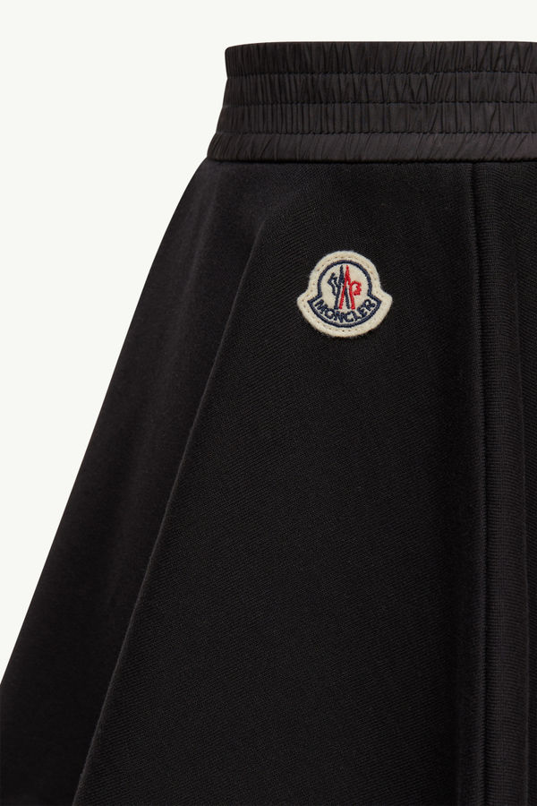 Flared Cotton Mini Skirt Girl Black Moncler 2