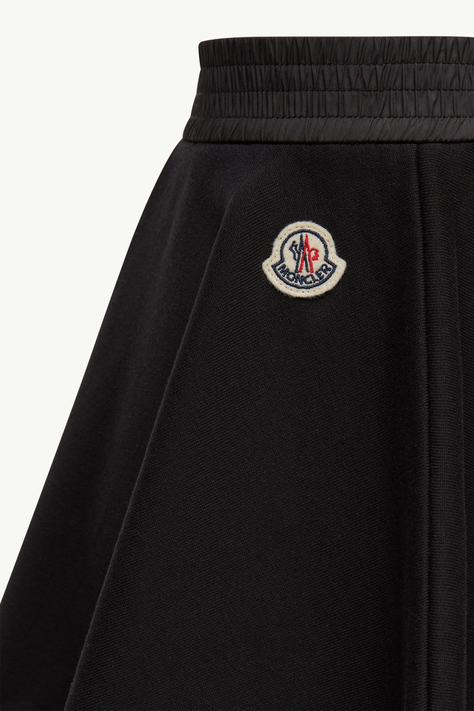 Flared Cotton Mini Skirt Girl Black Moncler 2