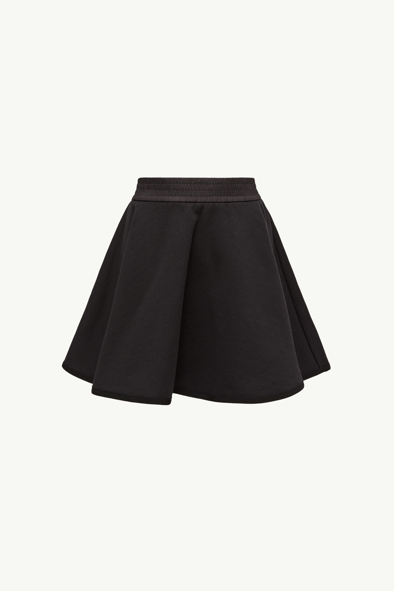 Flared Cotton Mini Skirt Girl Black Moncler 3