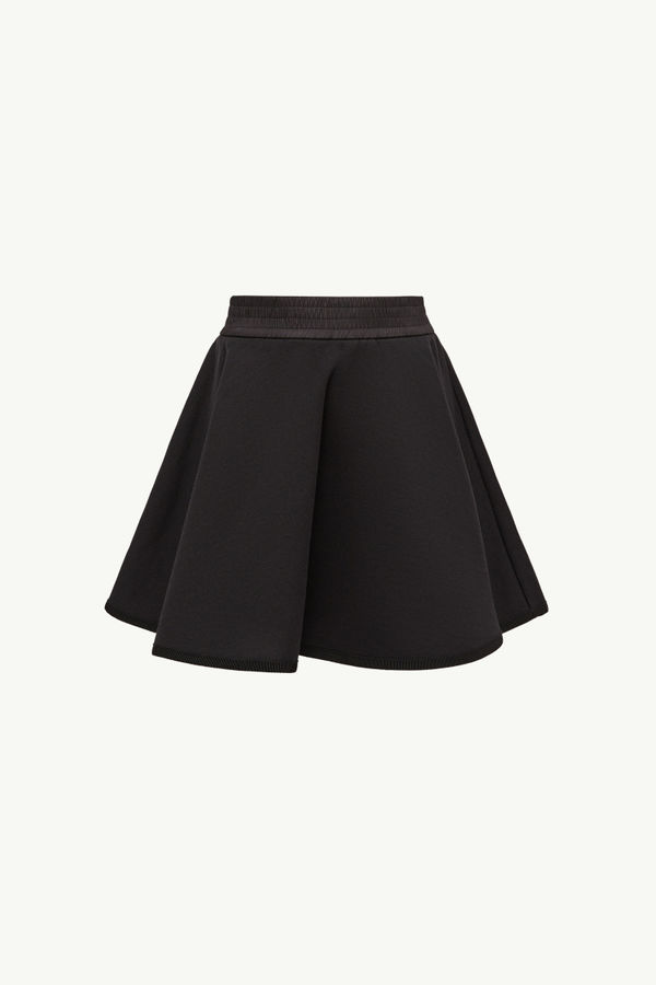 Mini-jupe évasée en coton Fille Noir Moncler 0