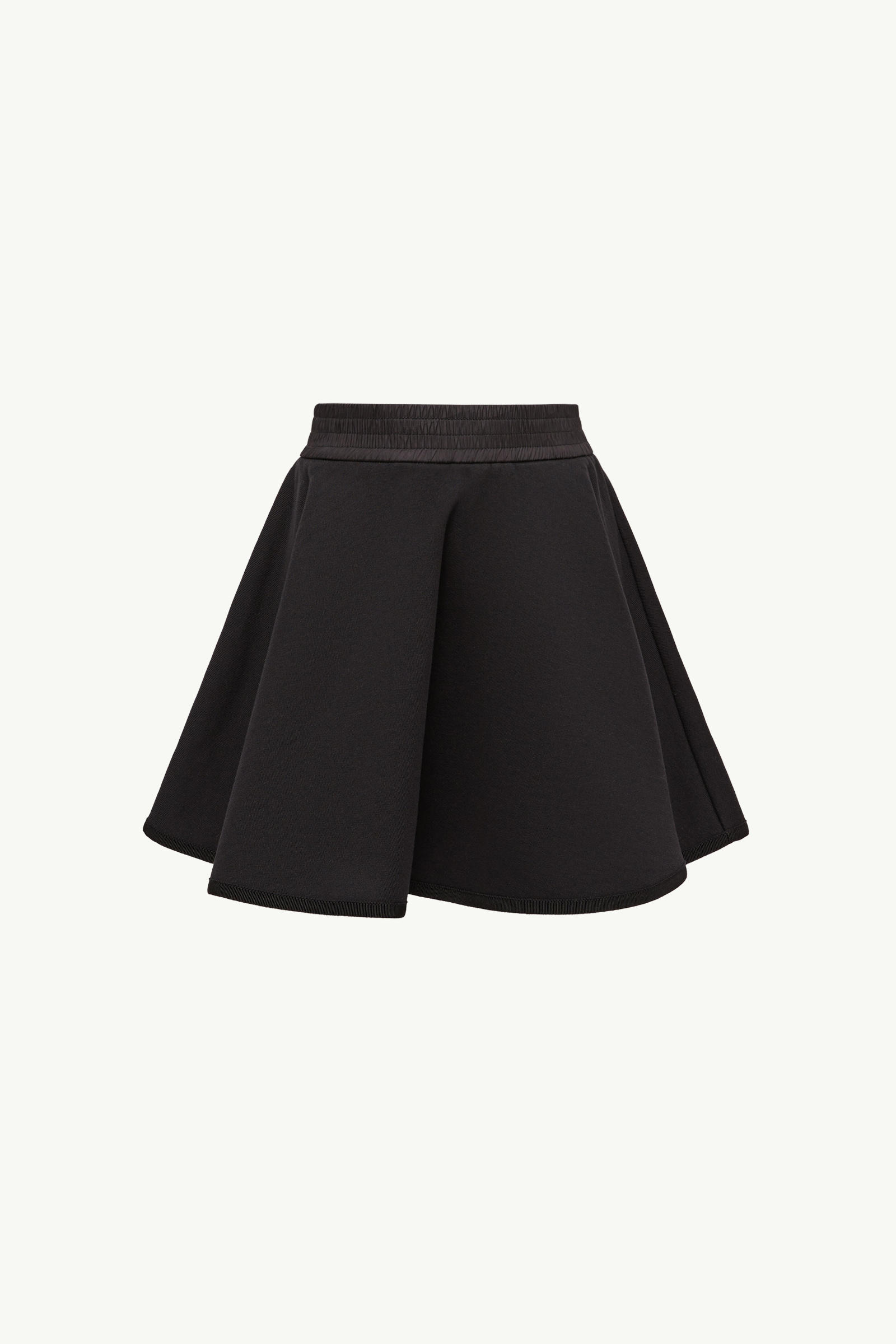Mini-jupe évasée en coton Fille Noir Moncler 0