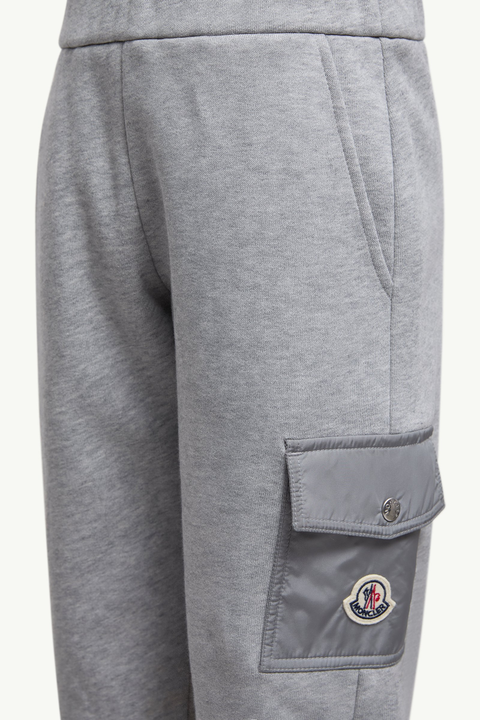 Cotton Track Pants Boy Gray Moncler 1