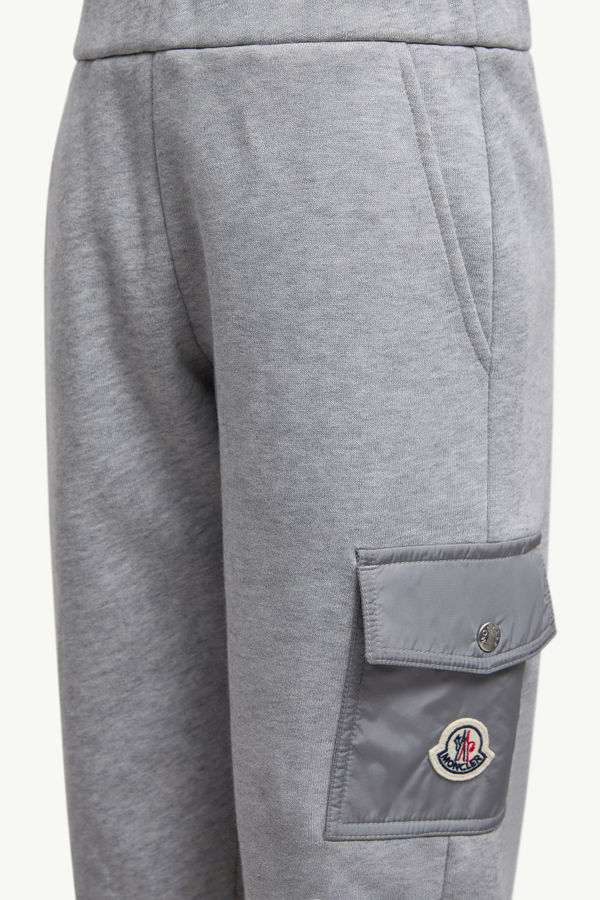 Cotton Track Pants Boy Gray Moncler 1