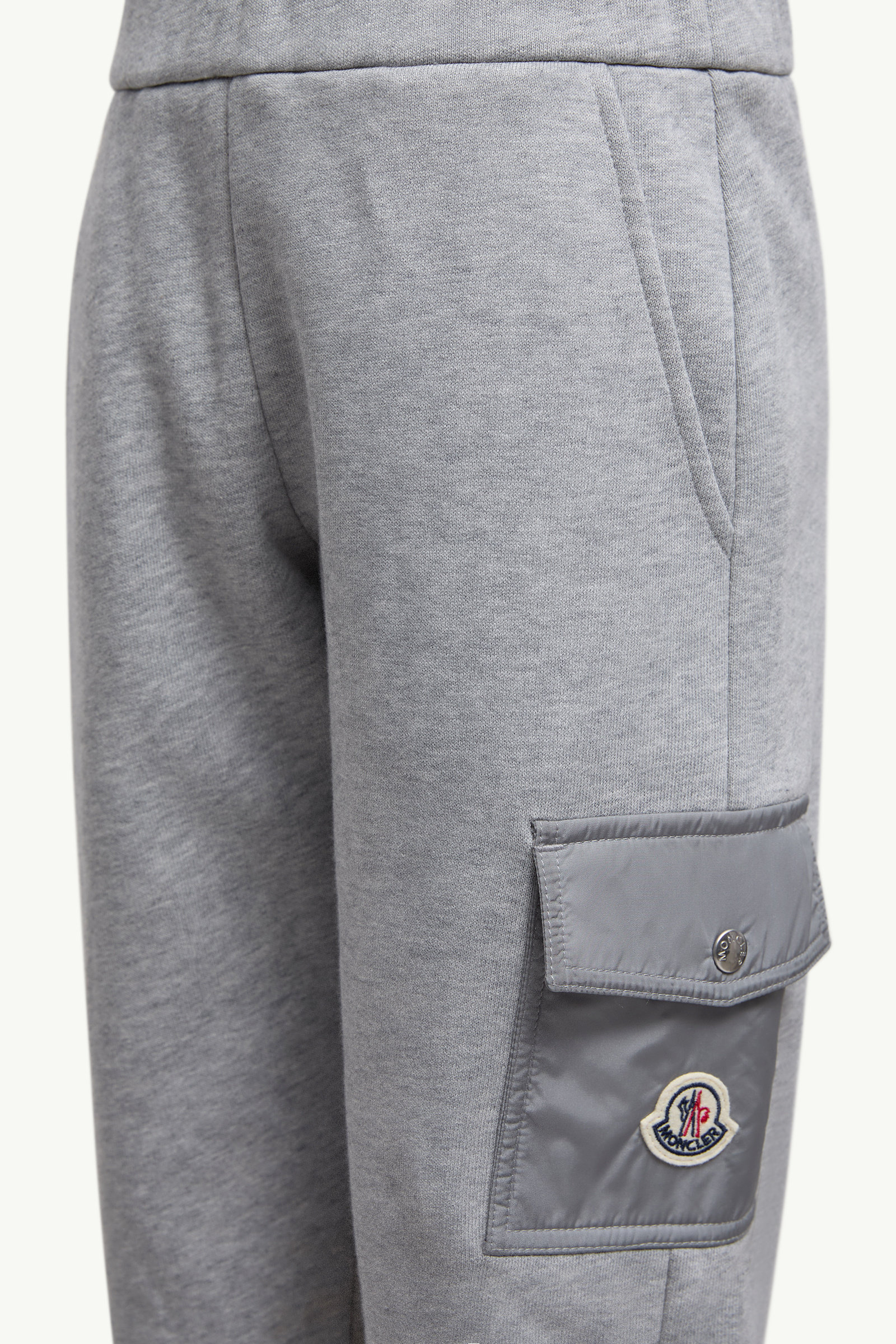 Cotton Track Pants Boy Gray Moncler 1