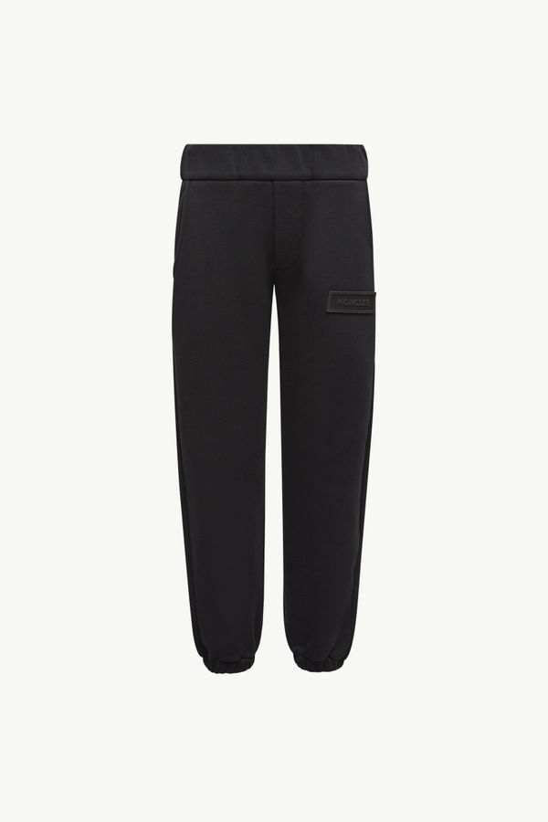 Cotton Track Pants Boy Black Moncler 0