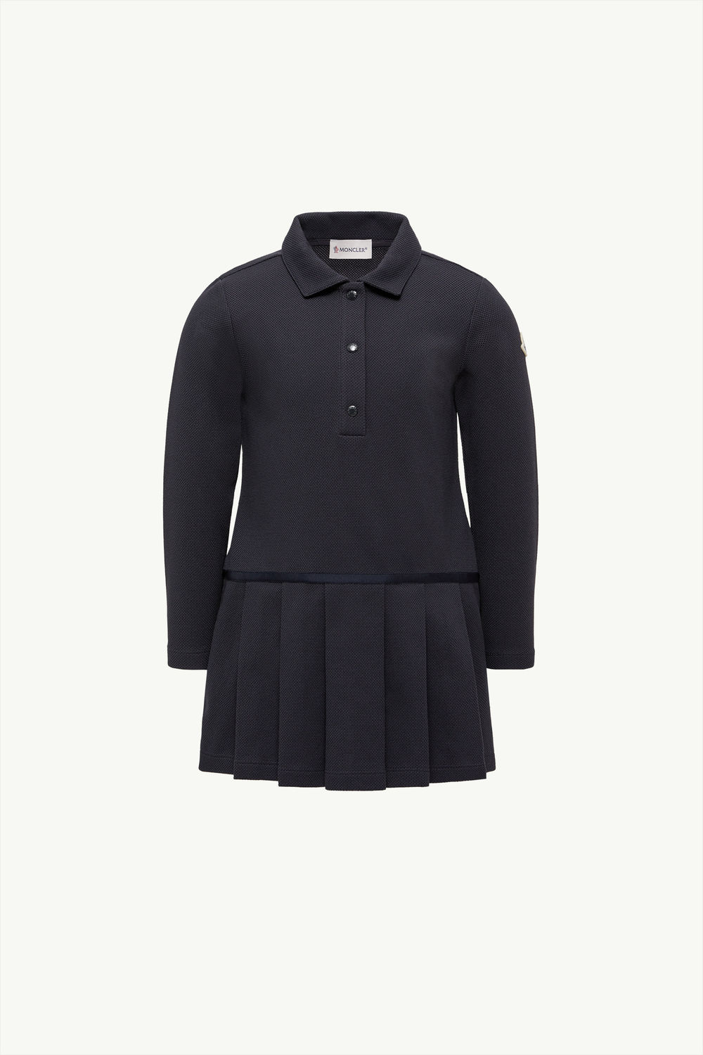 Piquet Polo Shirt Dress Girl Navy Blue Moncler 0
