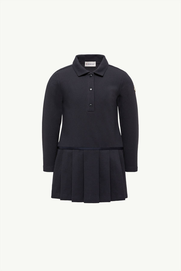 Vestido polo de piqué Niña Azul marino Moncler 0