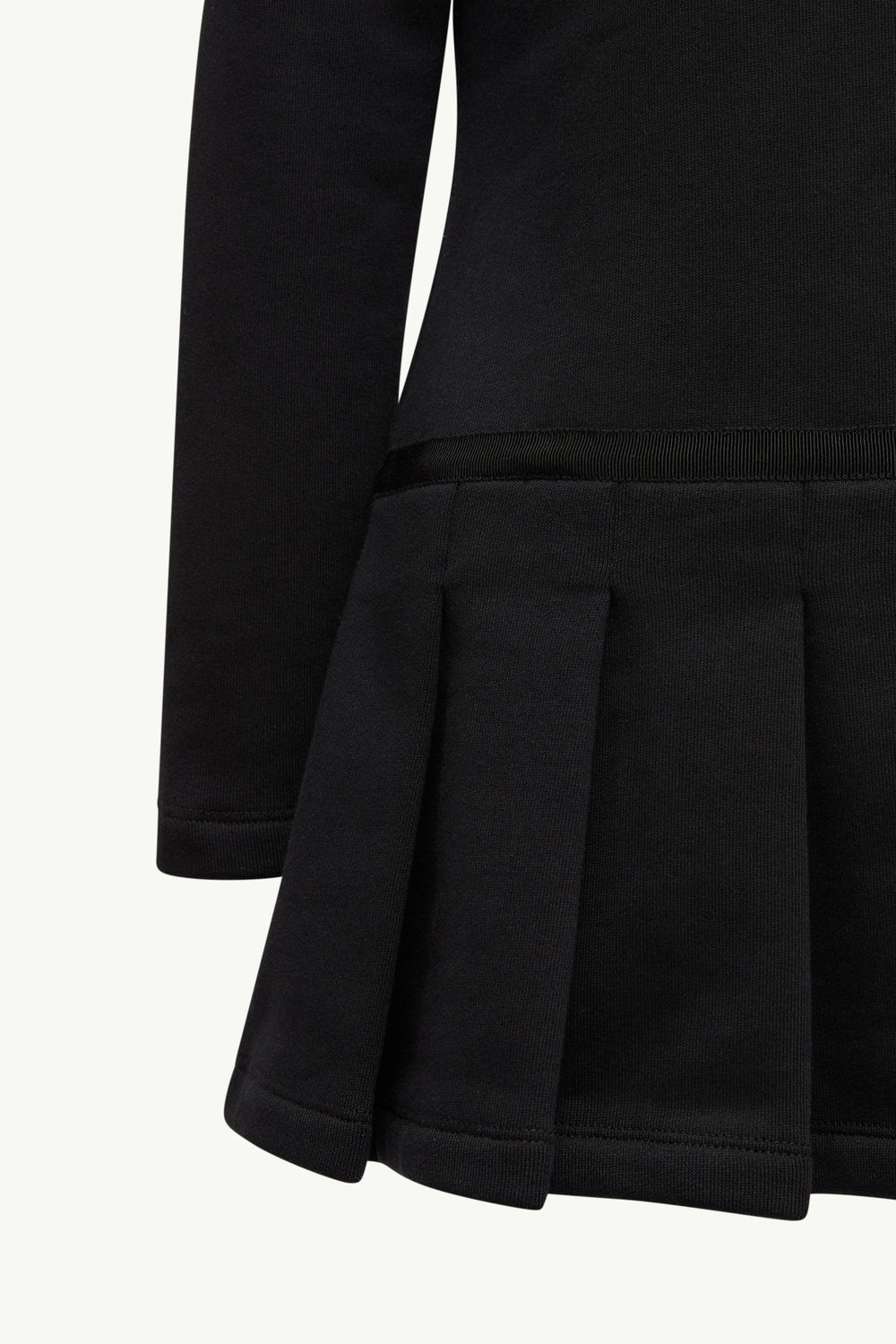 Teddy Logo Pleated Cotton Dress Girl Black Moncler 5