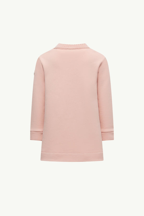 Cotton Sweatshirt Dress Girl Light Pink Moncler 3