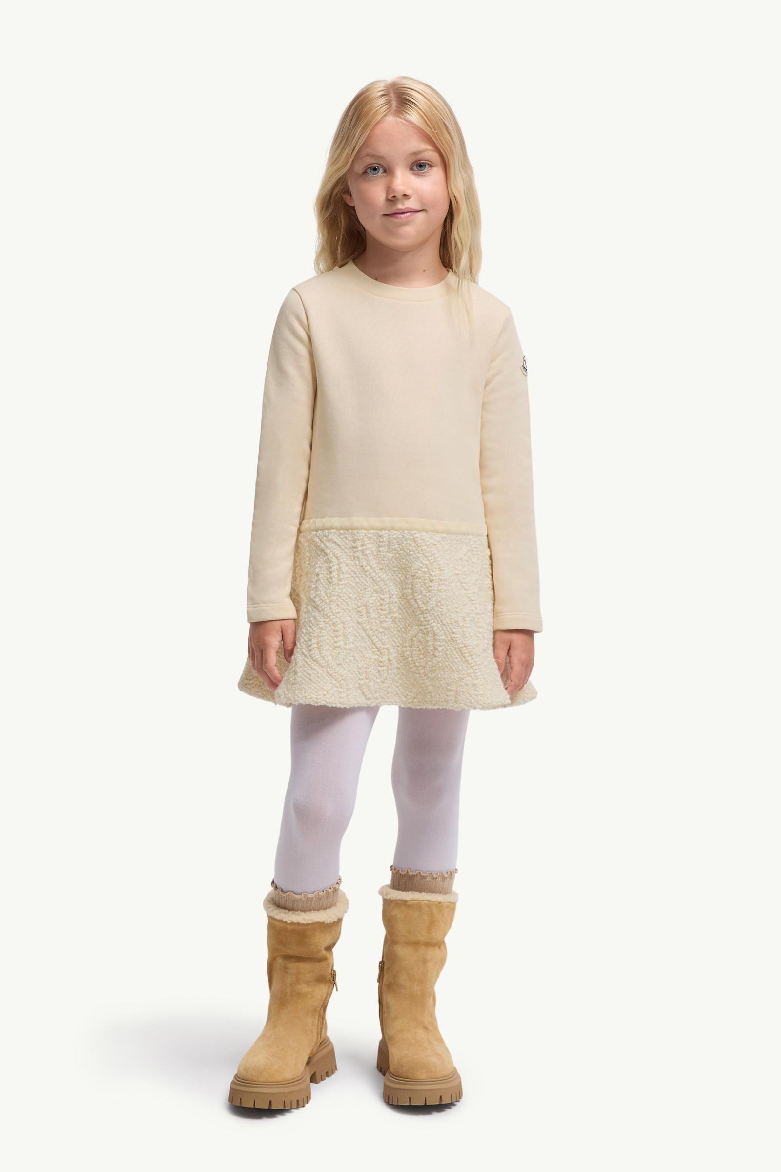 Cotton Sweatshirt Dress Girl White Moncler 1