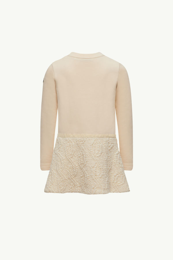 Cotton Sweatshirt Dress Girl White Moncler 3