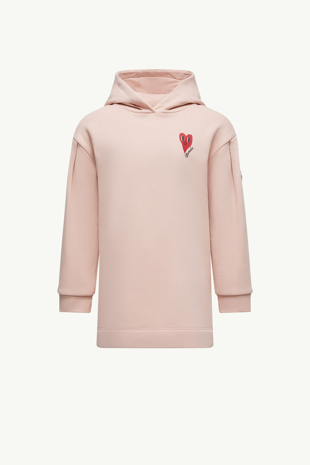 Kapuzenpullover aus Baumwolle mit Herzmotiv Mädchen Hellpink Moncler 0