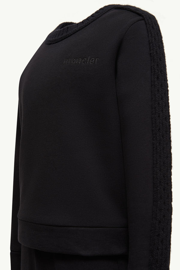 Ensemble de survêtement en coton à bords en laine Fille Noir Moncler 2