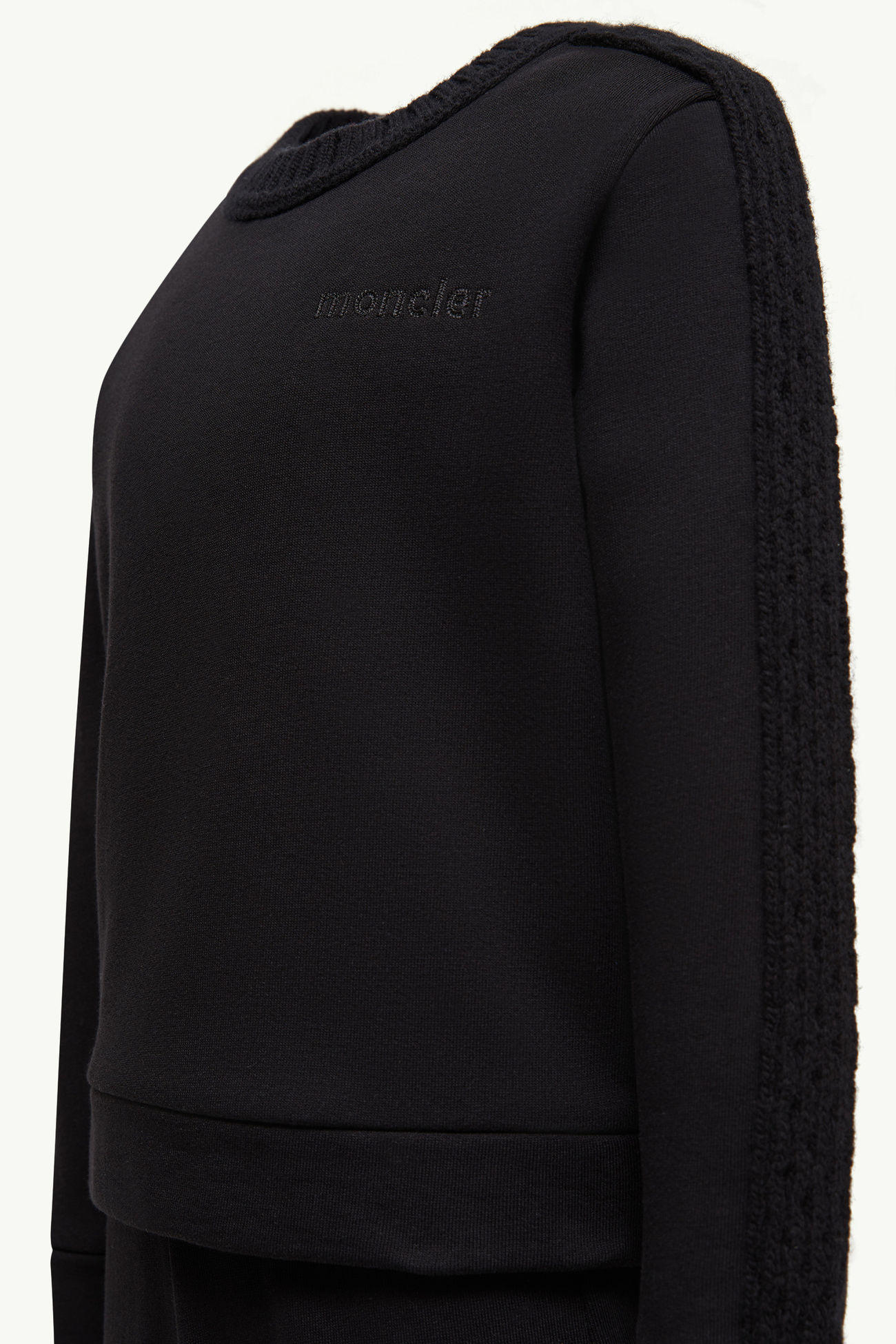 Wool-Trimmed Cotton Sweatsuit Set Girl Black Moncler 2