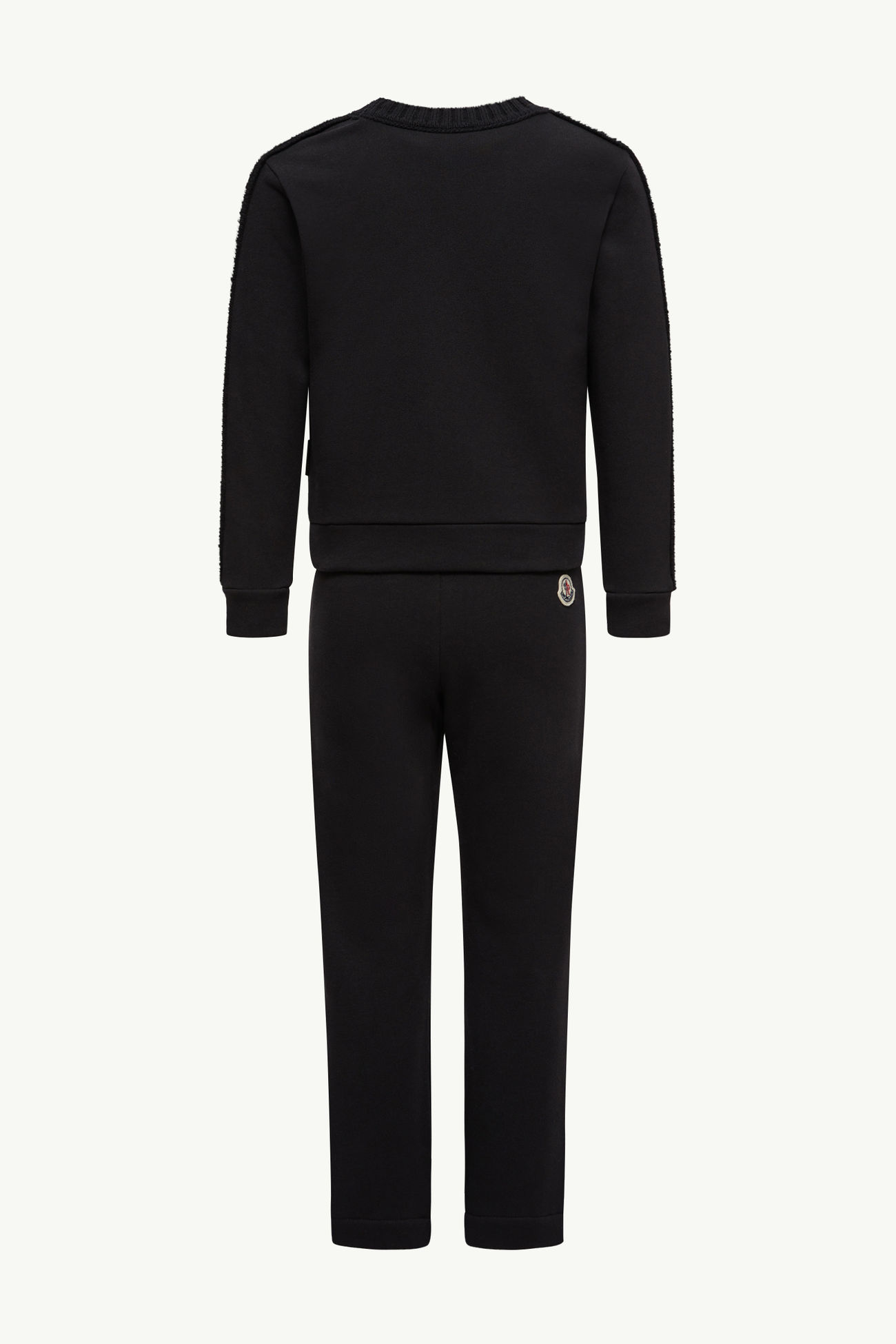 Wool-Trimmed Cotton Sweatsuit Set Girl Black Moncler 3