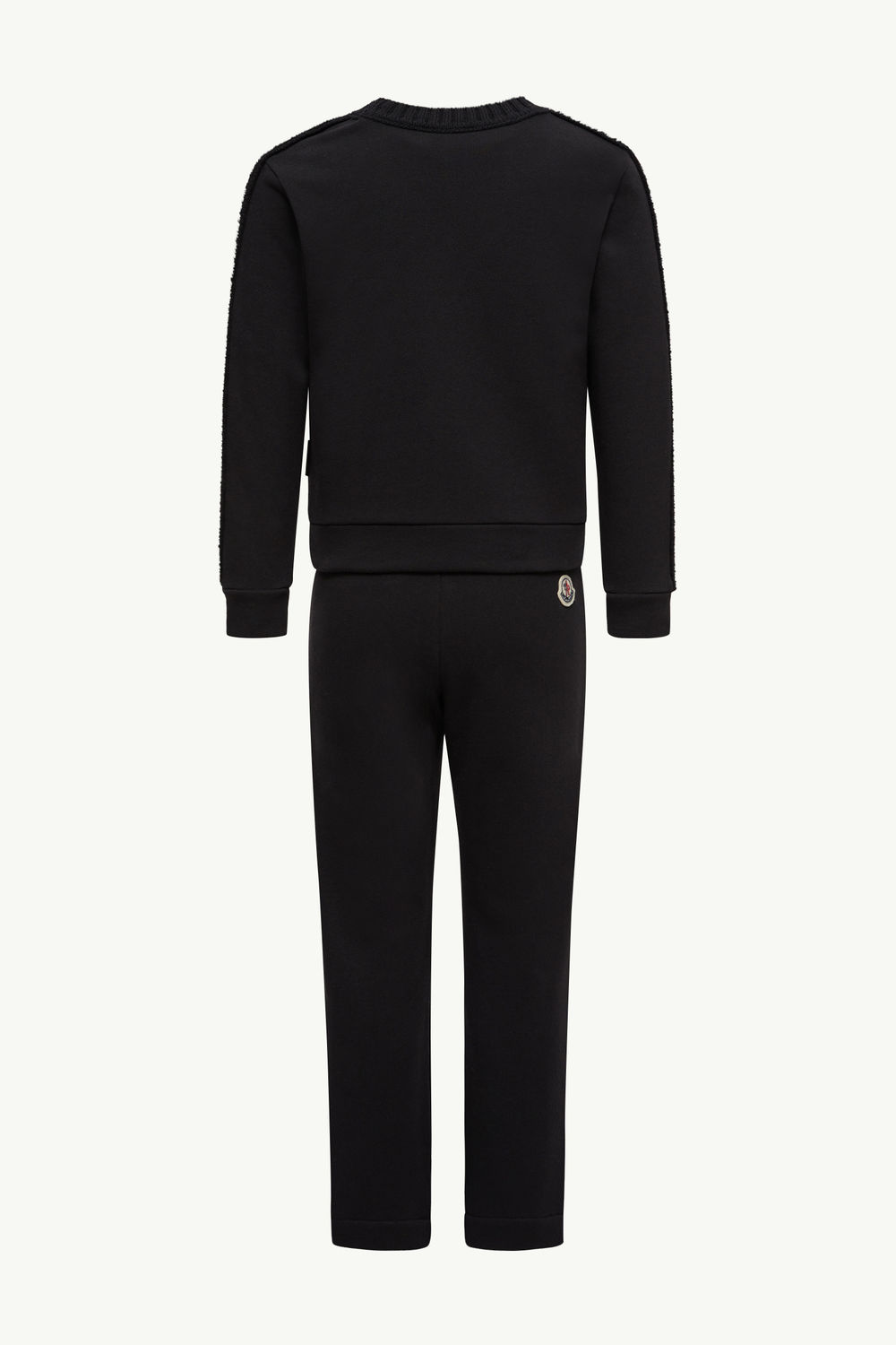 Wool-Trimmed Cotton Tracksuit Set Girl Black Moncler 3