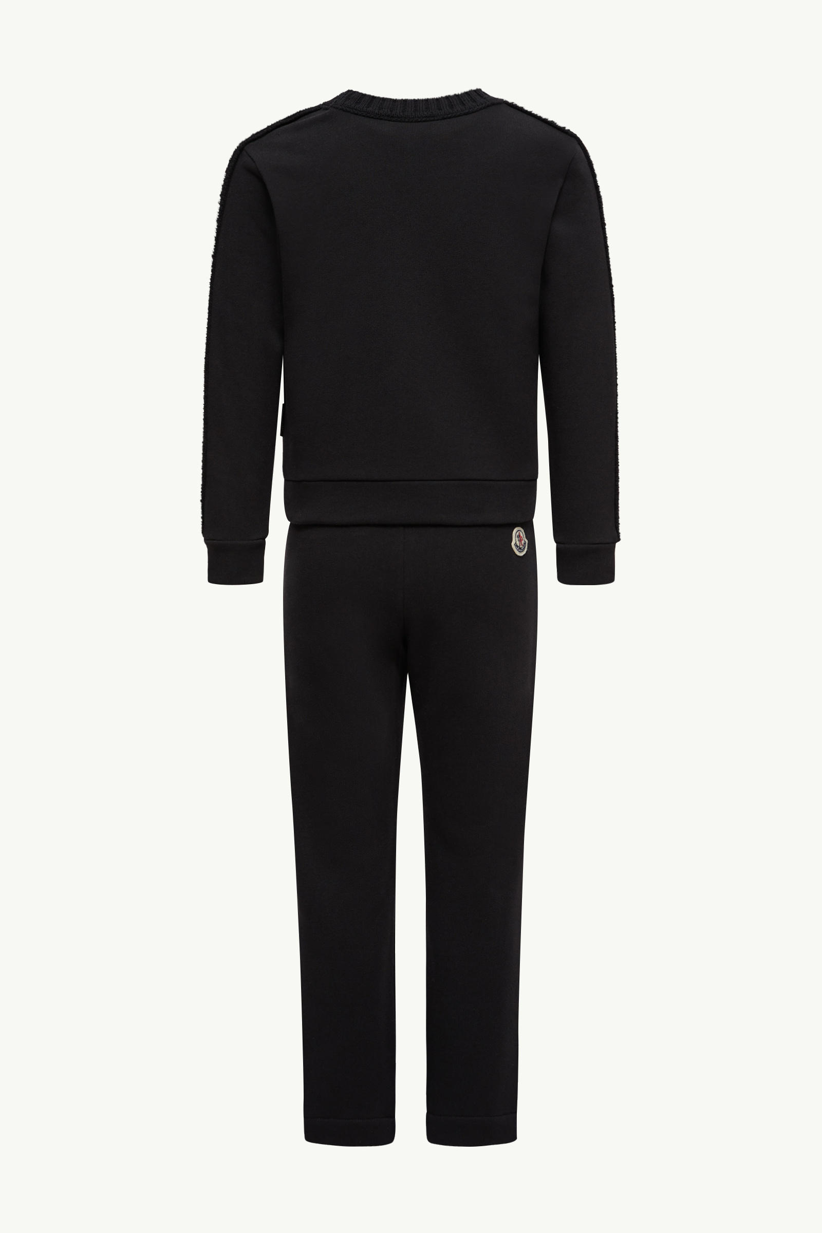 Wool-Trimmed Cotton Tracksuit Set Girl Black Moncler 3