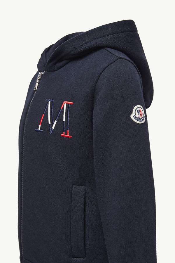 Set di tuta con logo ricamato in cotone Bambino Blu Navy Moncler 2