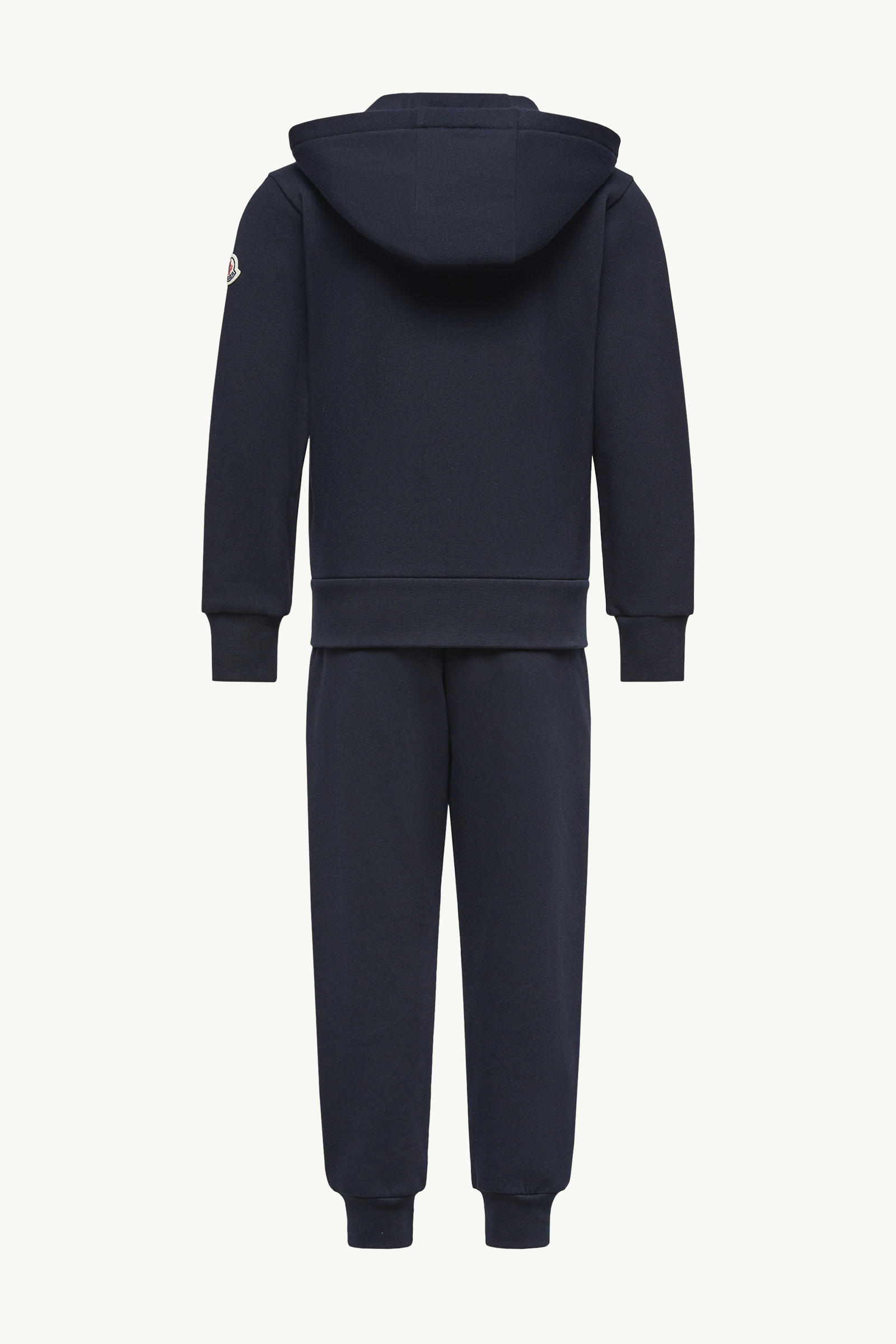 Embroidered Logo Cotton Tracksuit Set Boy Navy Blue Moncler 3