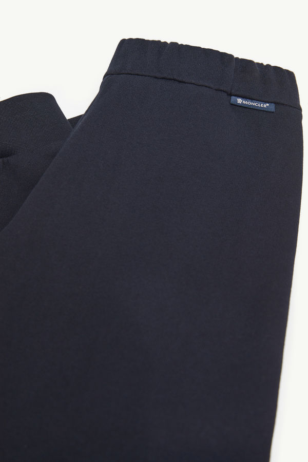 Embroidered Logo Cotton Tracksuit Set Boy Navy Blue Moncler 4