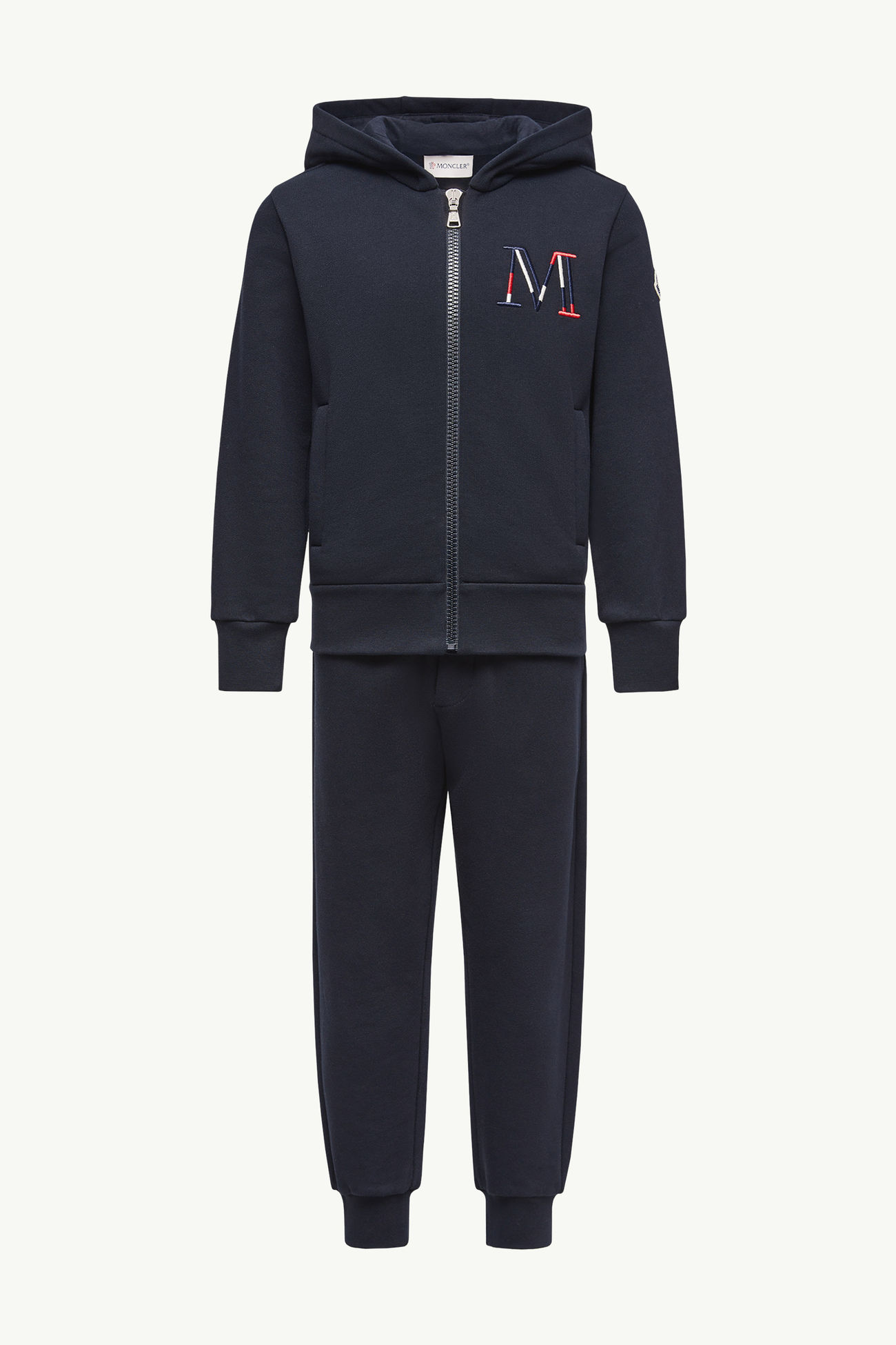 Trainingsanzug aus Baumwolle mit gesticktem Logo Jungen Navyblau Moncler 0