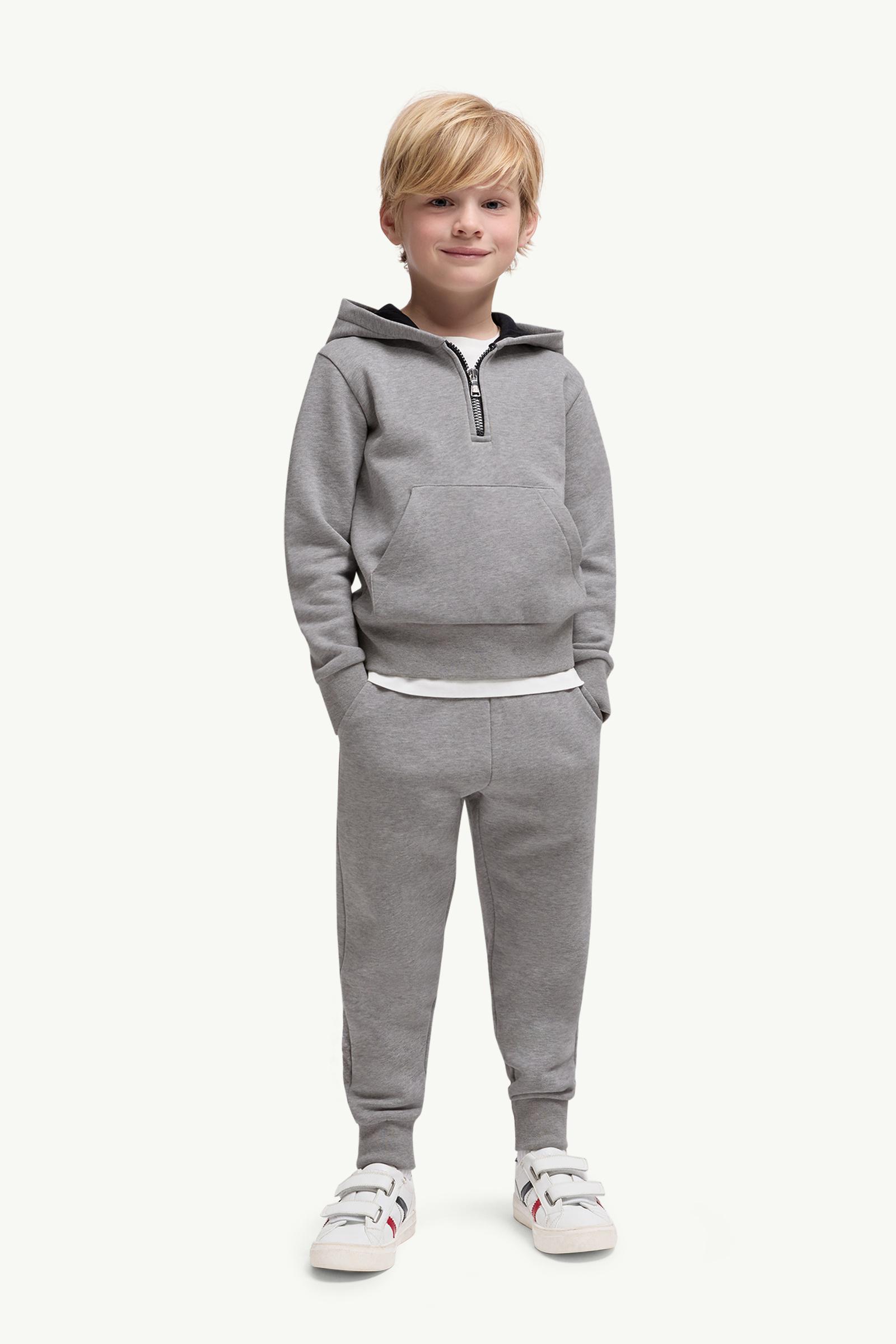 Cotton Tracksuit Set Boy Gray Moncler 1