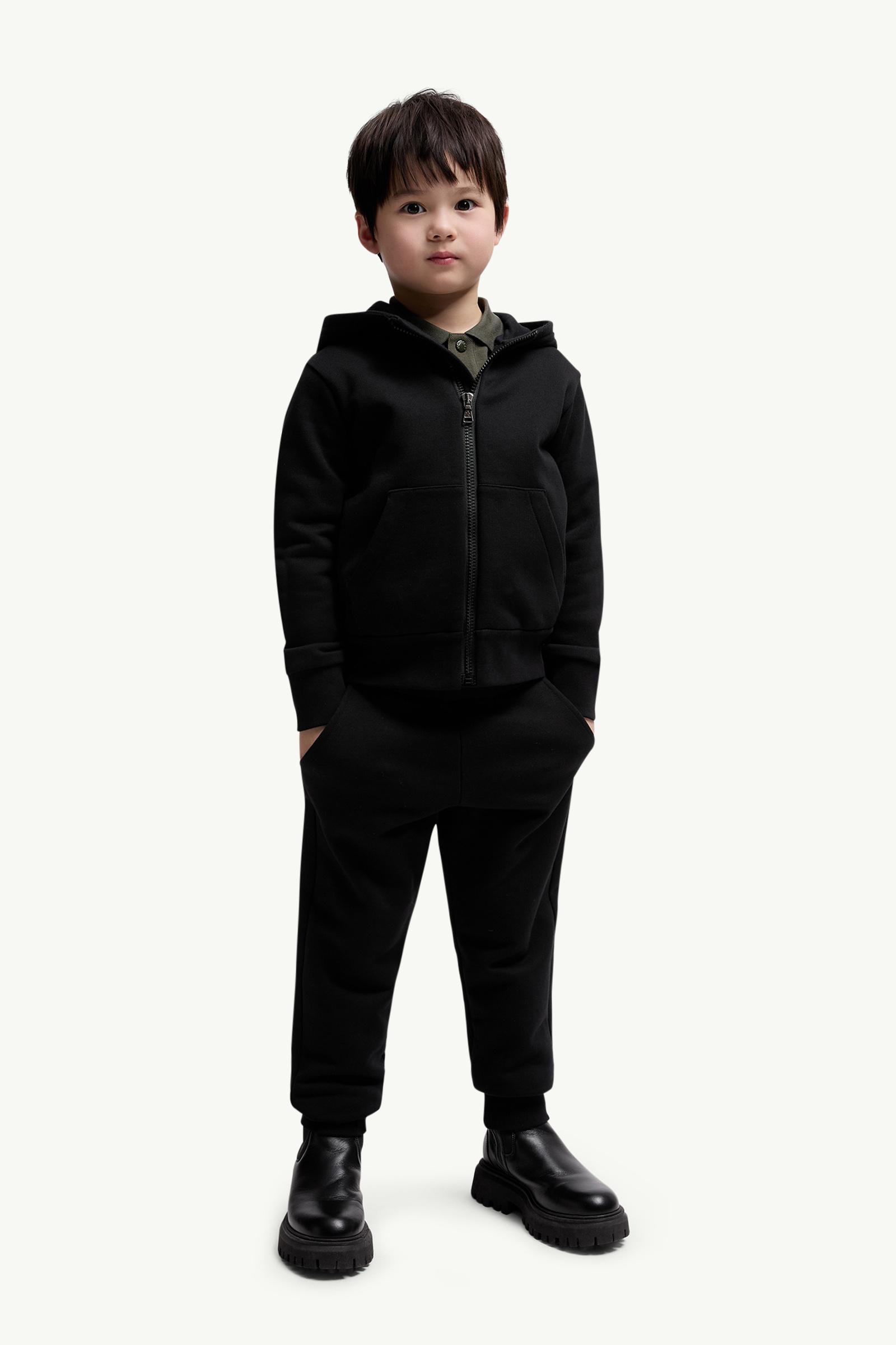 Cotton Tracksuit Boy Black Moncler 1