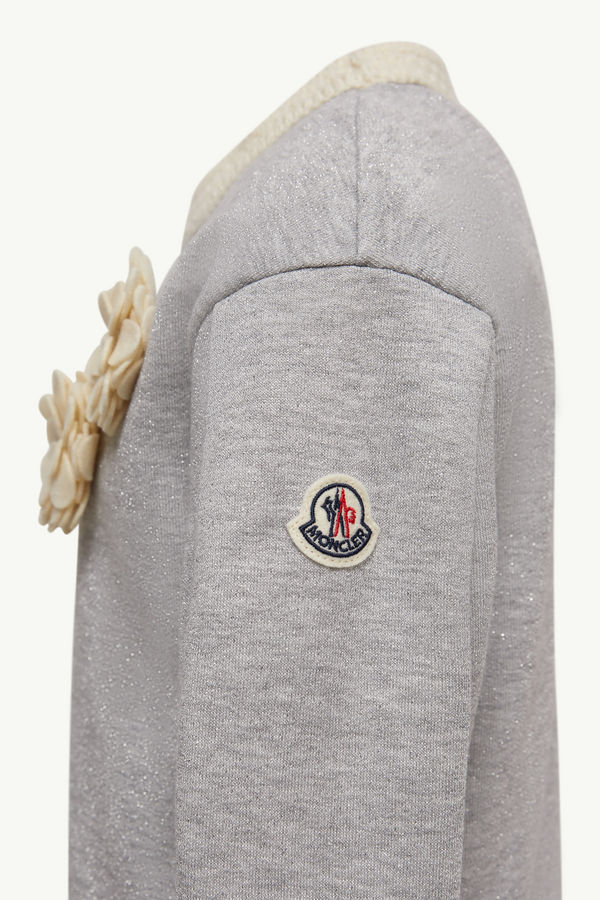 Metallic Cotton Sweatsuit Set Girl Gray Moncler 2