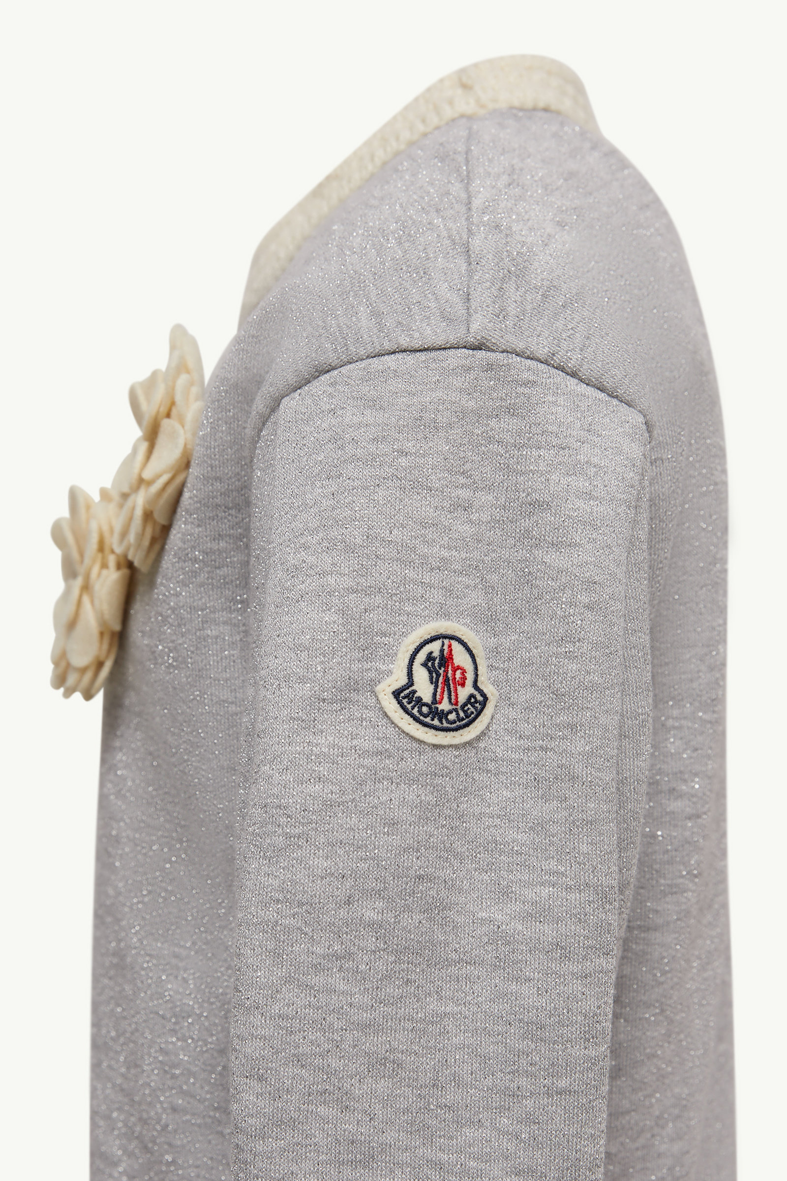 Metallic Cotton Sweatsuit Set Girl Gray Moncler 2