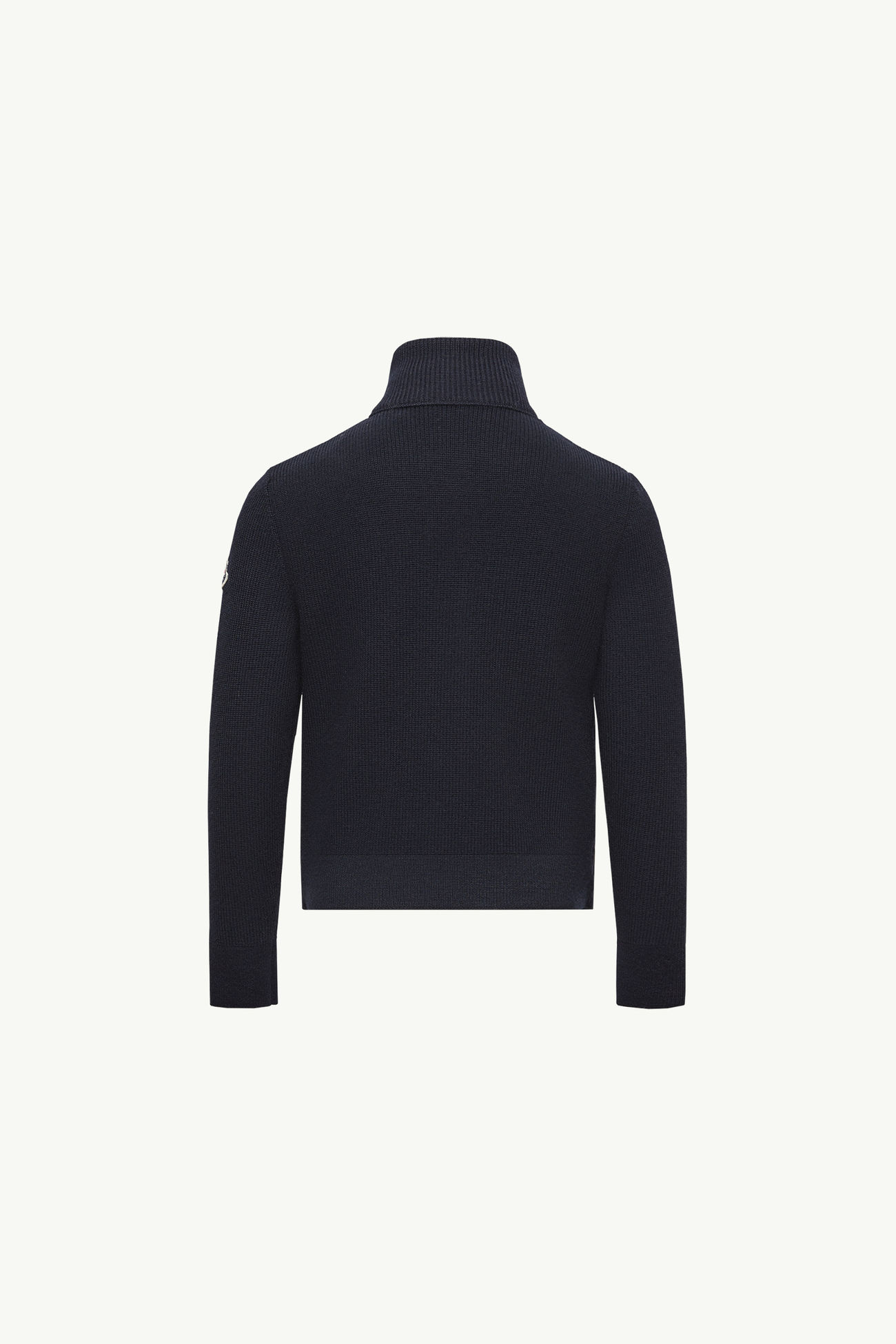 Cardigan imbottito con zip in misto lana Bambino Blu Navy Moncler 3