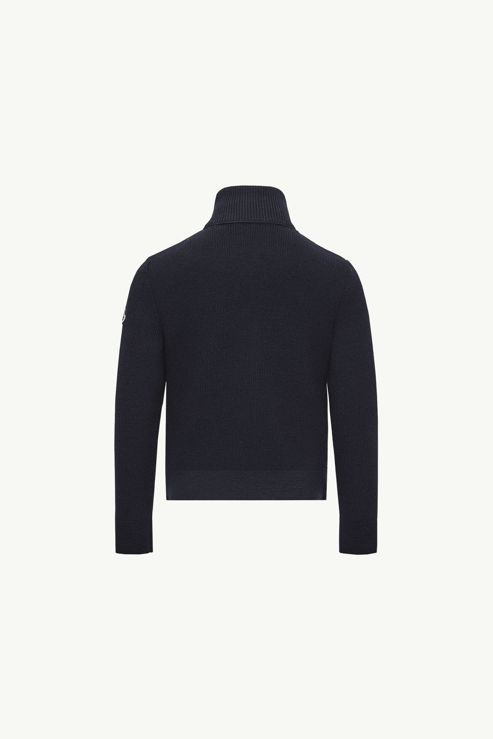 Padded Wool Blend Zip-Up Cardigan Boy Navy Blue Moncler 3