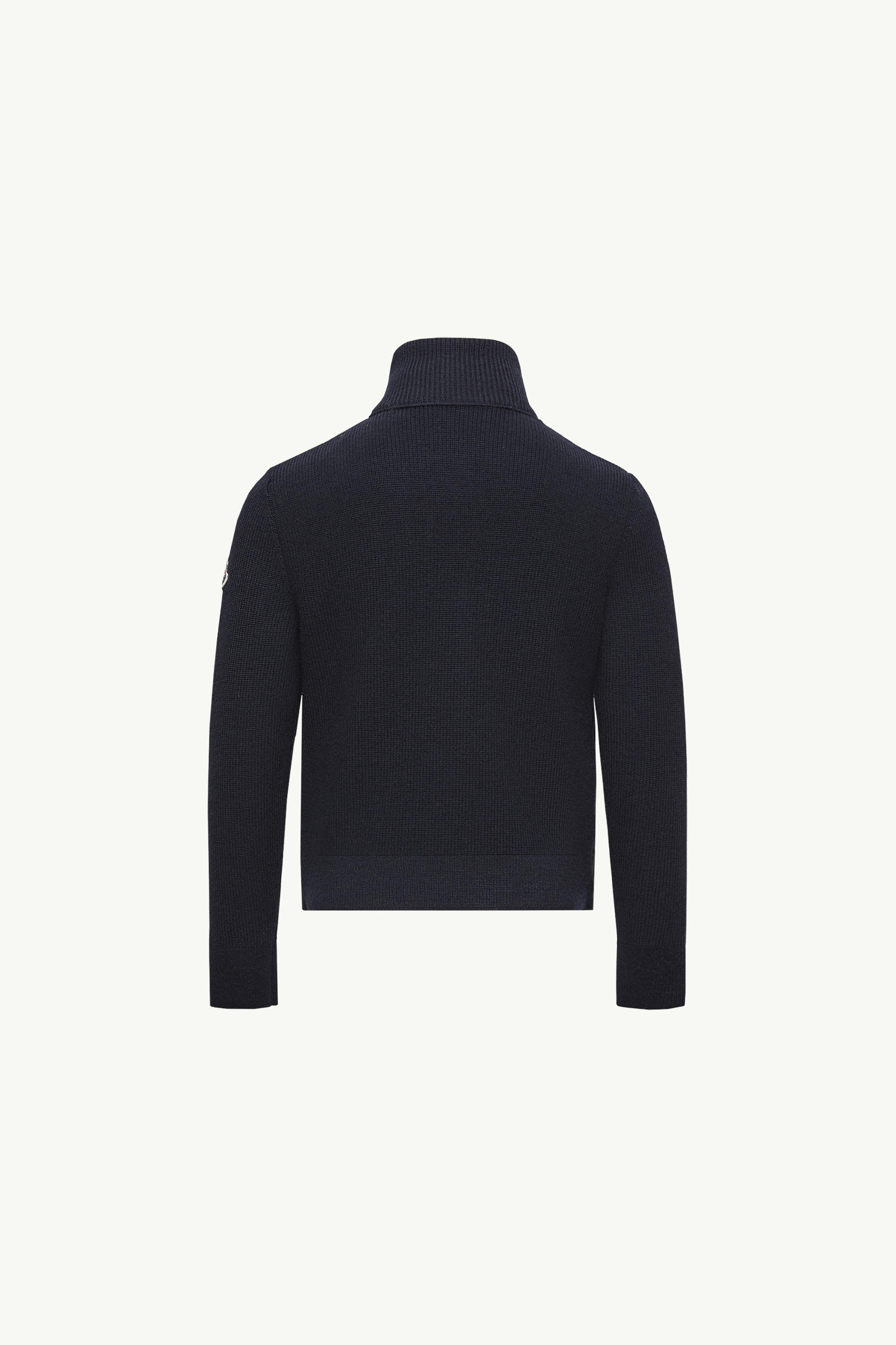 Padded Wool Blend Zip-Up Cardigan Boy Navy Blue Moncler 3