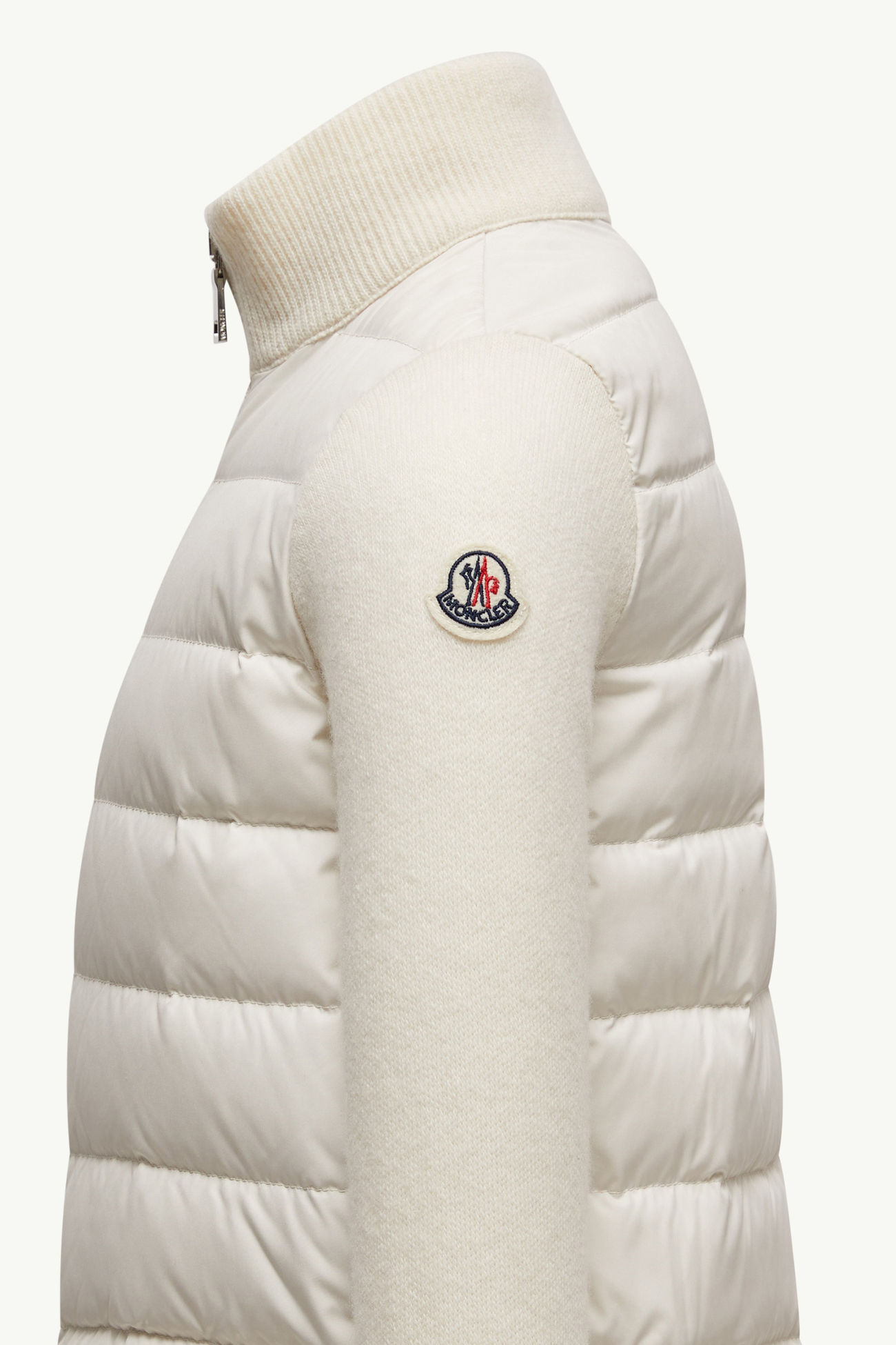 Cardigan imbottito in lana con zip Bambina Bianco Moncler 2