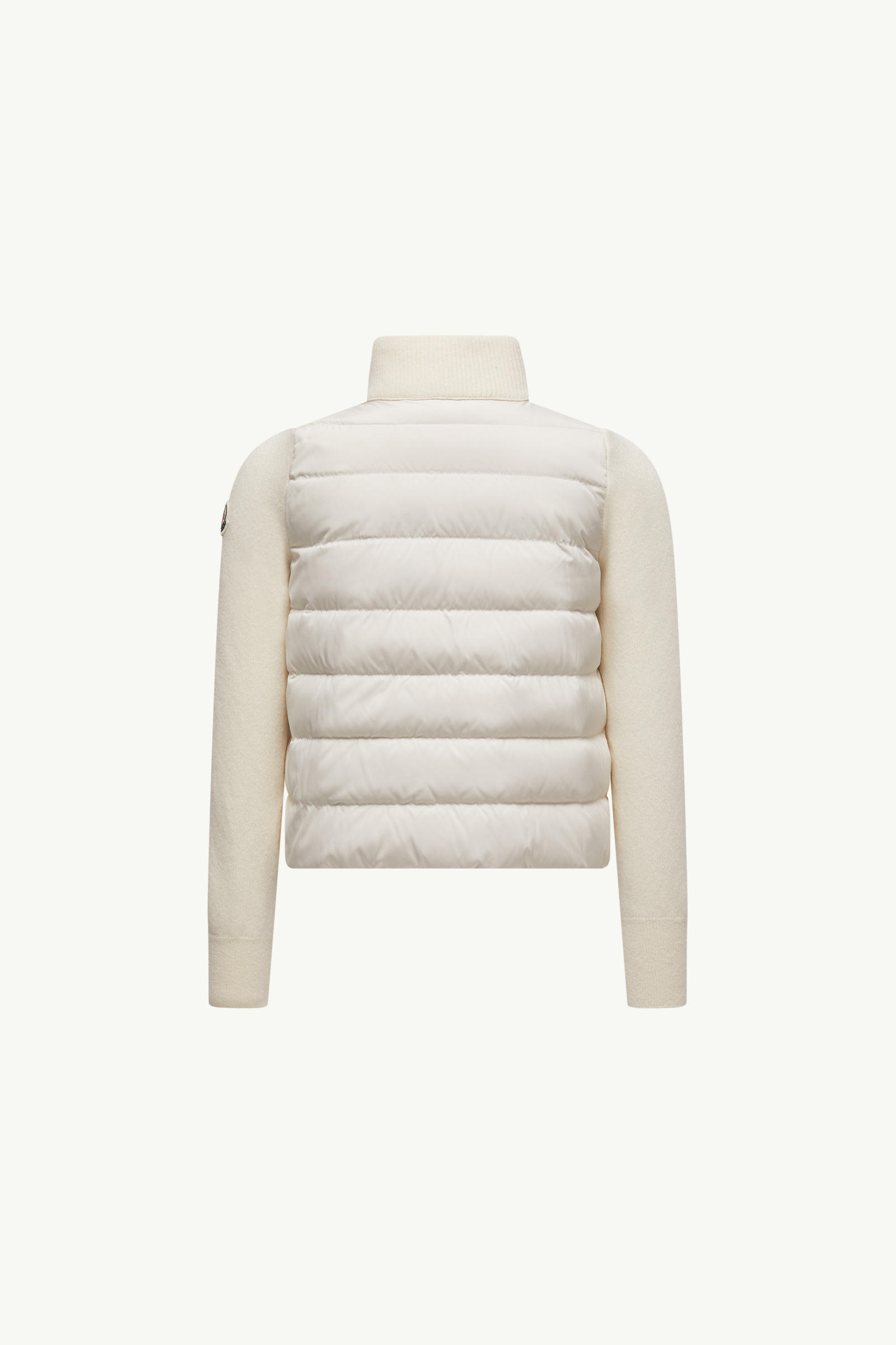 Padded Wool Zip-Up Cardigan Girl White Moncler 3