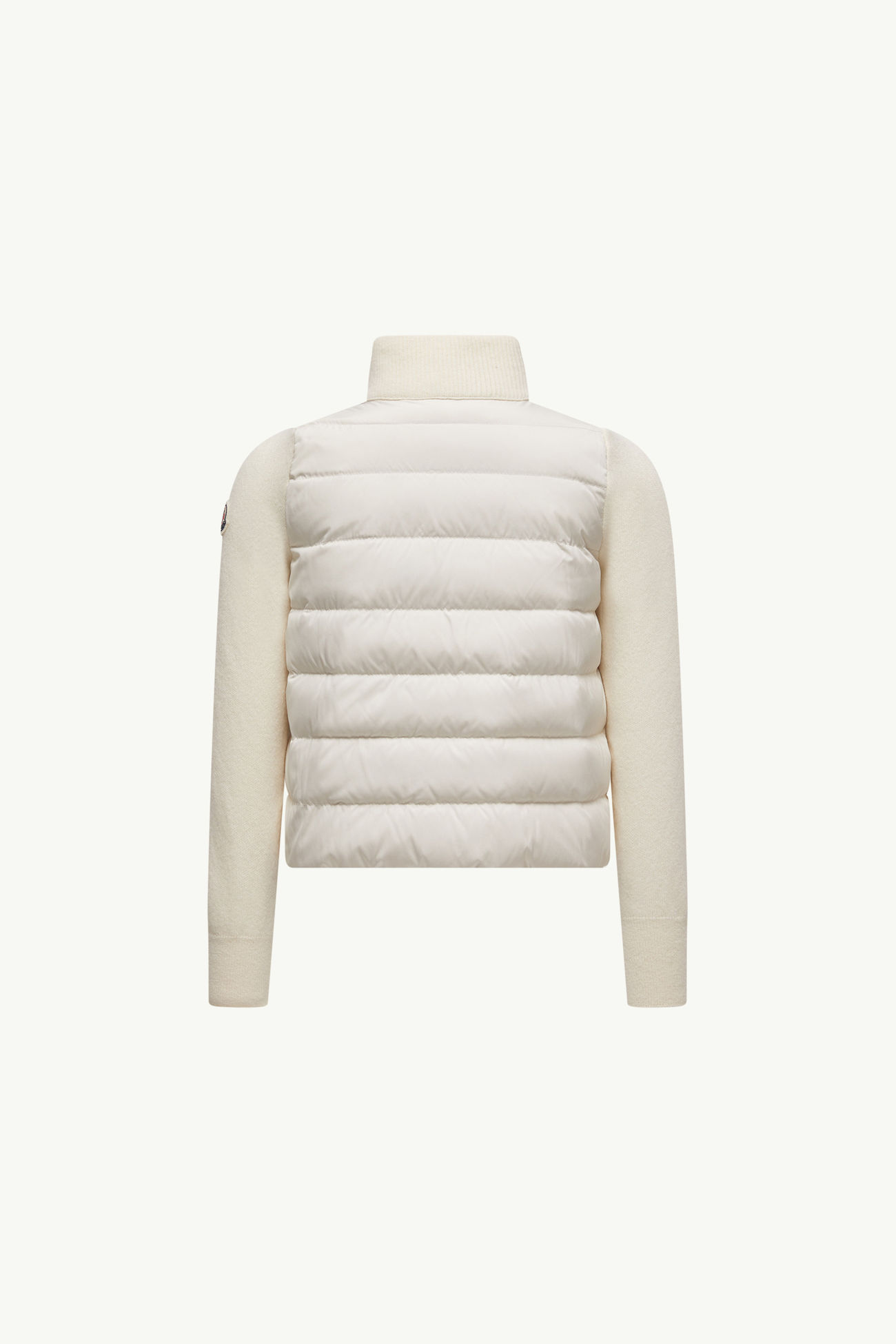 Wattierte Strickjacke aus Wolle mit Reißverschluss Mädchen Weiß Moncler 3
