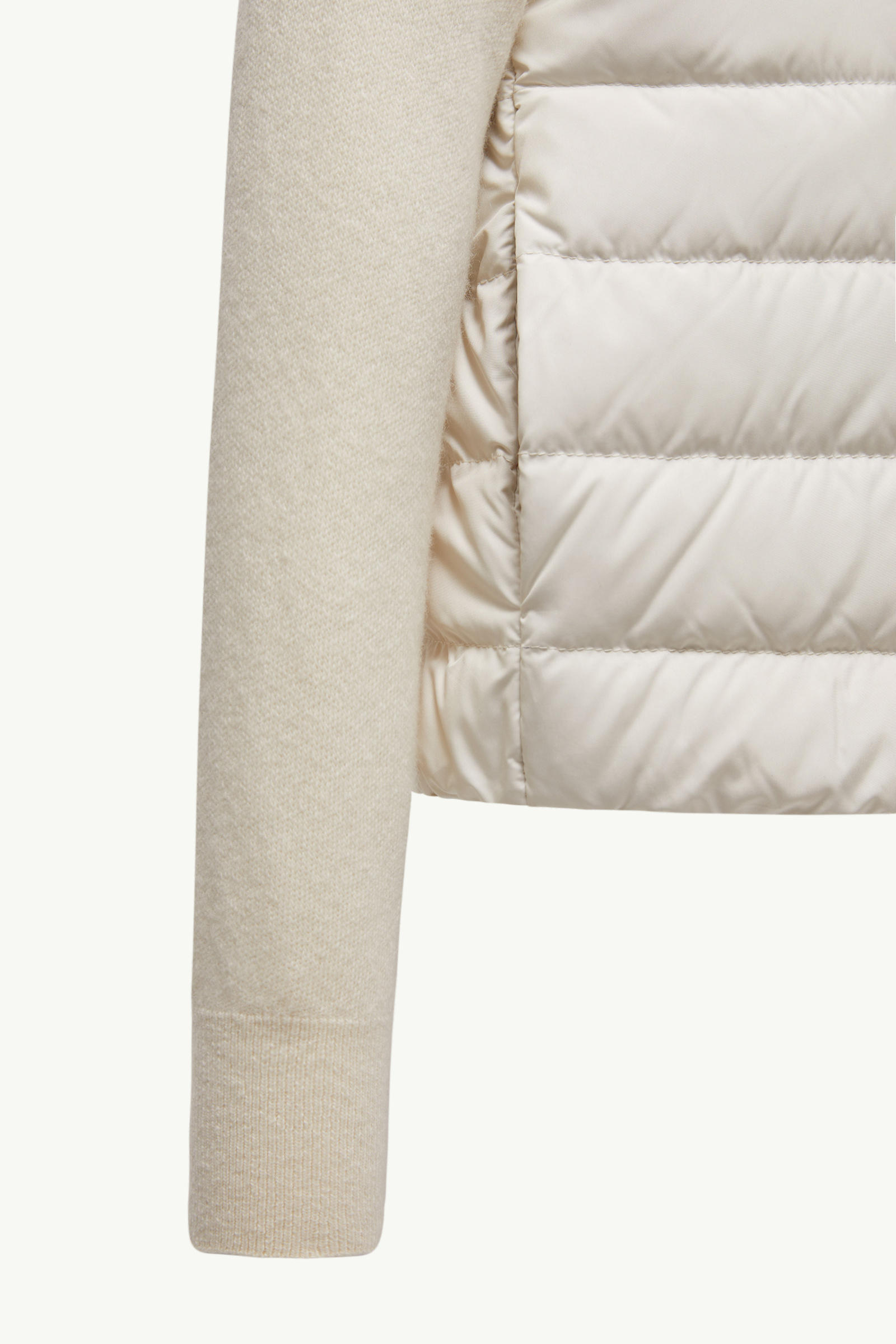Padded Wool Zip-Up Cardigan Girl White Moncler 5
