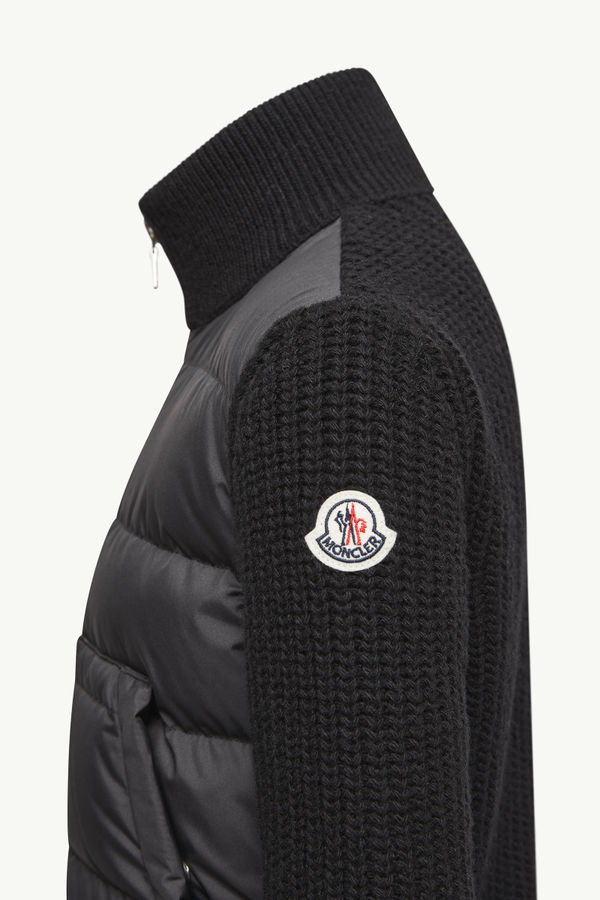 Wattierte Strickjacke aus Wolle mit Reißverschluss Jungen Schwarz Moncler 2