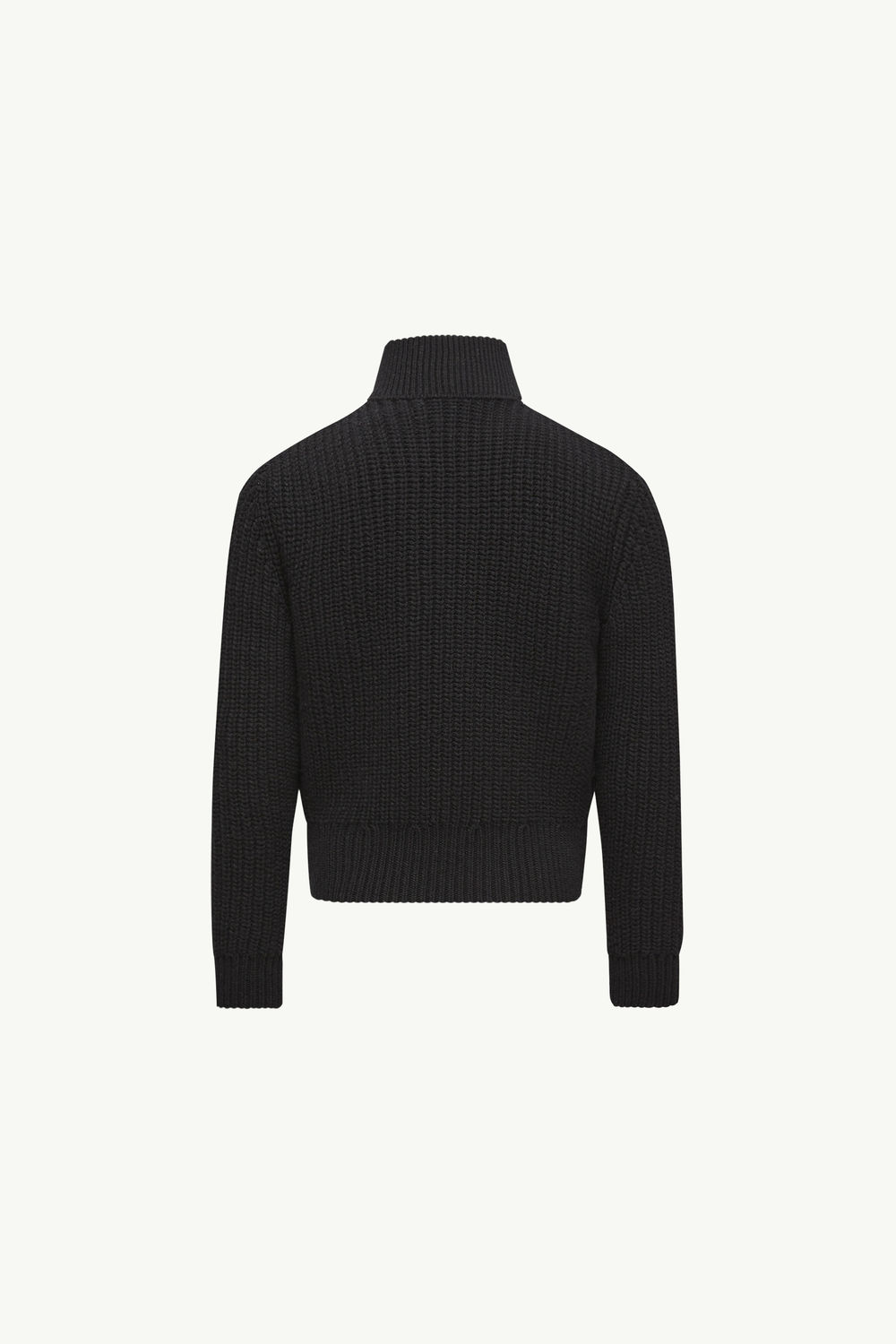 Padded Wool Zip-Up Cardigan Boy Black Moncler 3