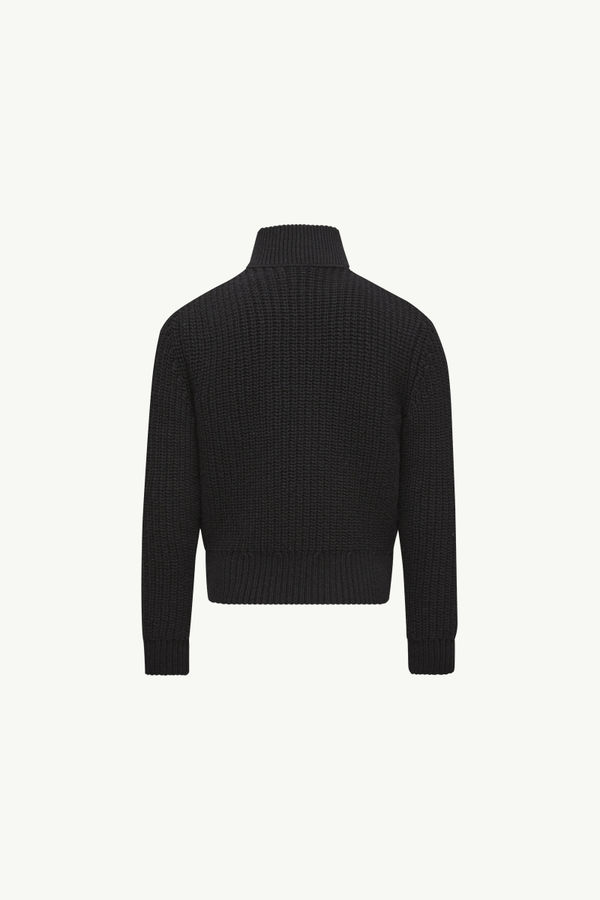 Wattierte Strickjacke aus Wolle mit Reißverschluss Jungen Schwarz Moncler 3