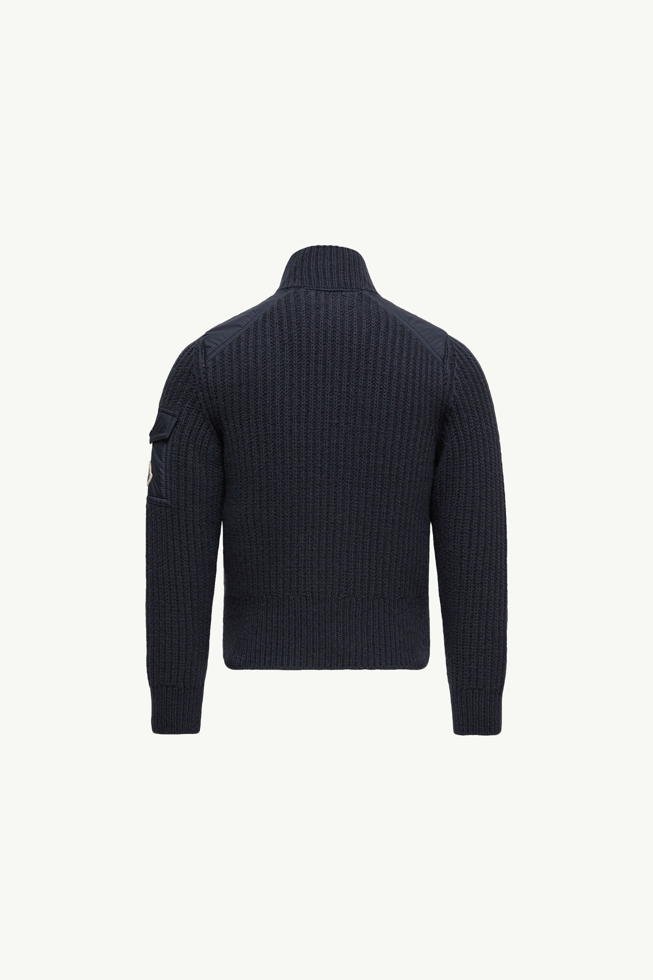 Wattierte Strickjacke aus Wolle mit Reißverschluss Jungen Navyblau Moncler 2
