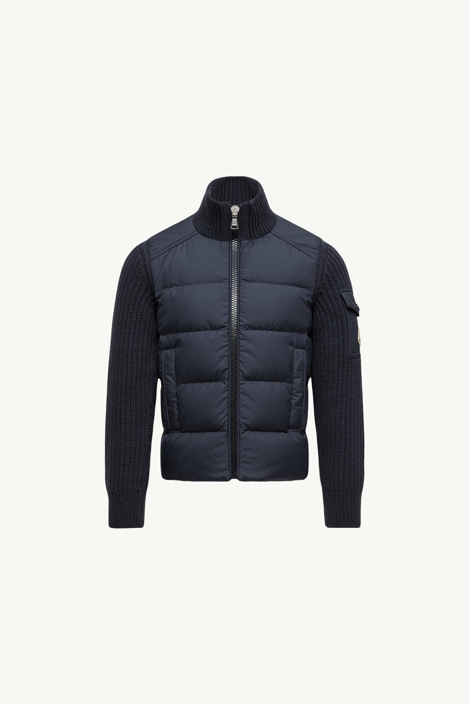 Navy Blue Padded Wool Zip-Up Cardigan - Sweatshirts & Knitwear for Navy Blue Padded Wool Zip-Up Cardigan - Sweatshirts & Knitwear for