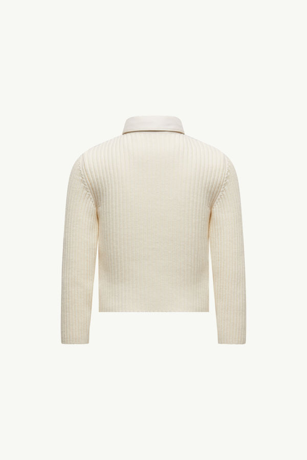 Padded Wool Shirt Girl White Moncler 2