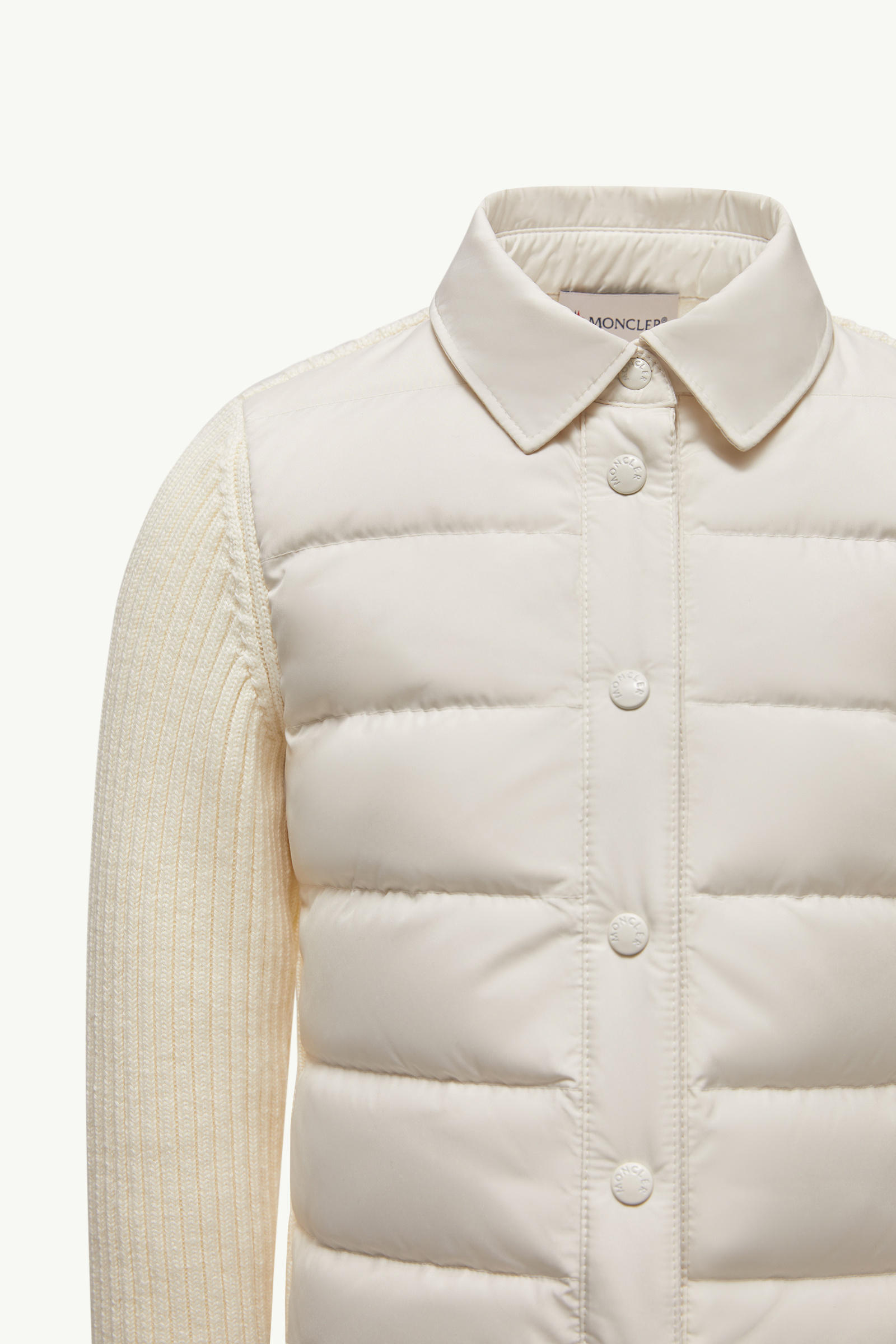Padded Wool Shirt Girl White Moncler 3