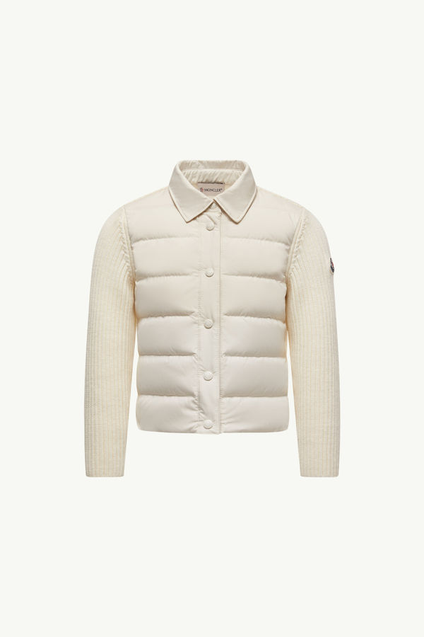 Wattiertes Hemd aus Wolle Mädchen Weiß Moncler 0