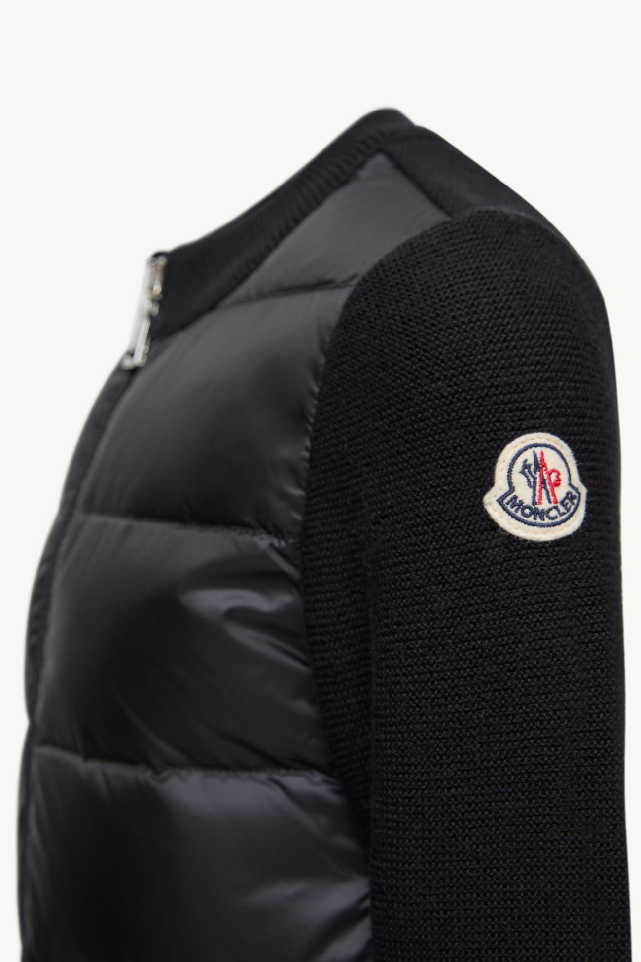 夾層羊毛拉鏈開襟毛衣 女童 黑色 Moncler 1
