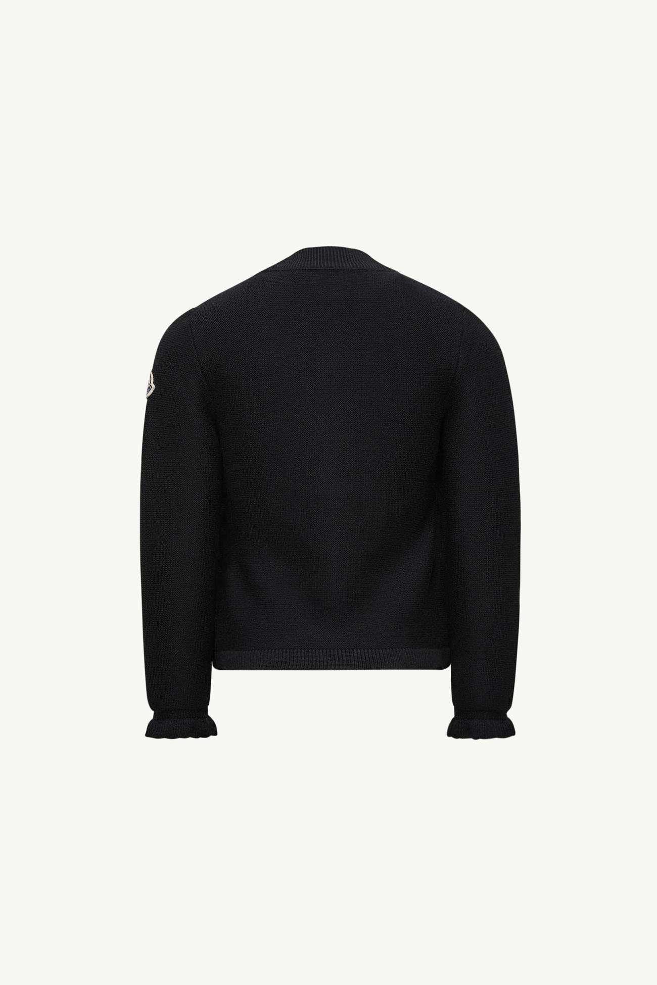 Cardigan imbottito in lana con zip Bambina Nero Moncler 2